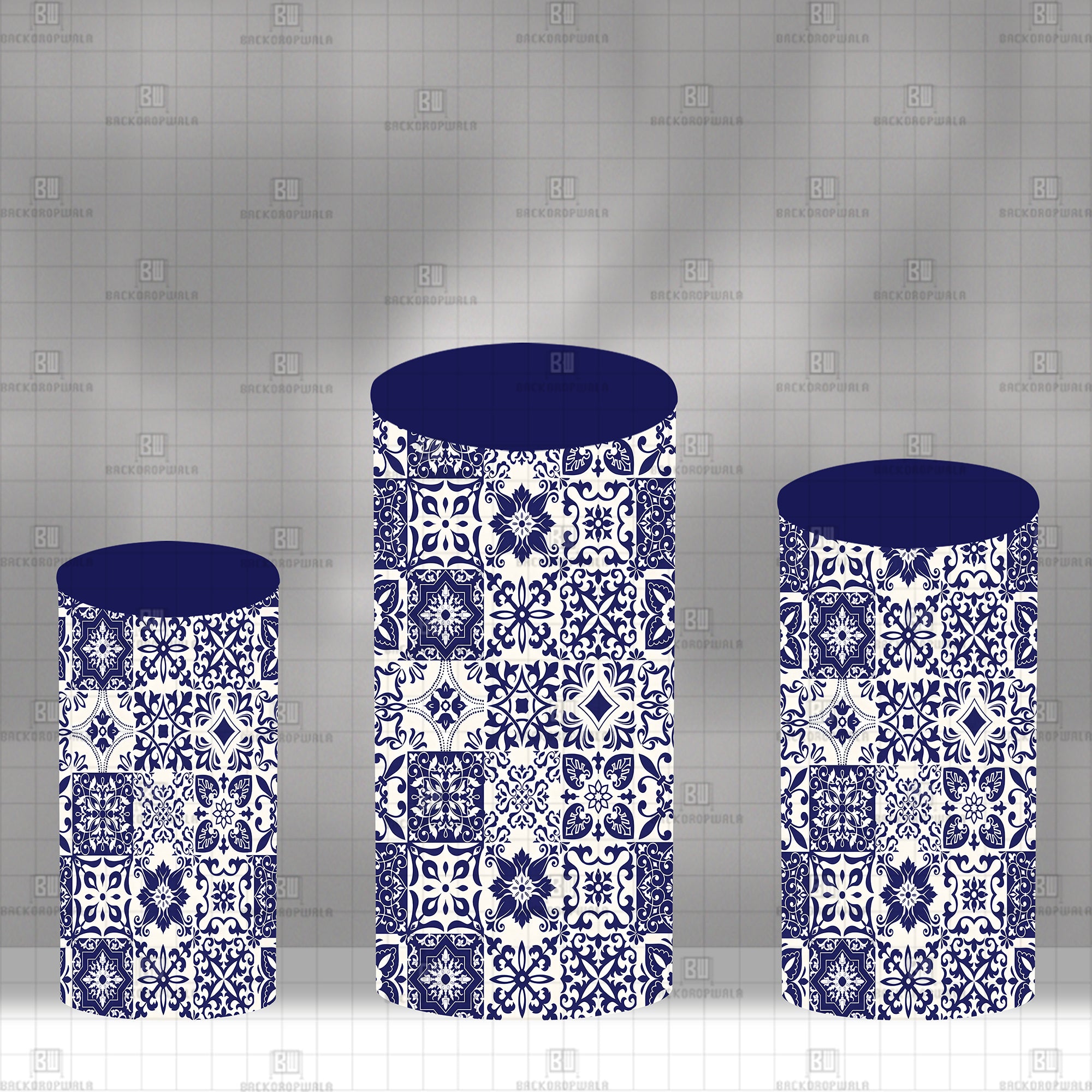 Royal Porcelain Pillars Theme Drum Cover Backdrop
