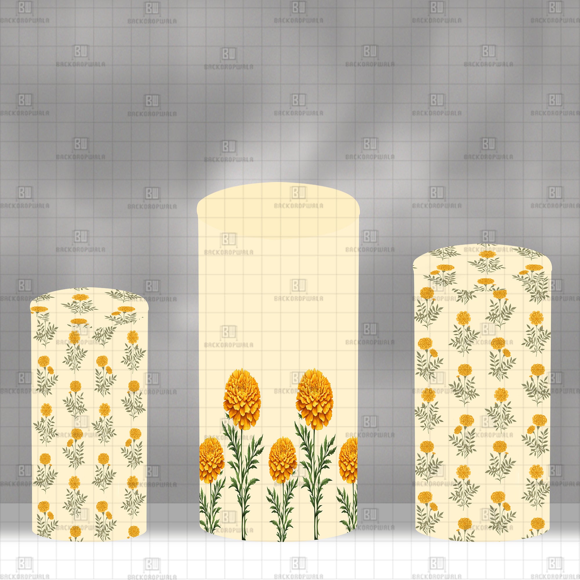 The Cream & Saffron Theme Drum Cover Backdrop