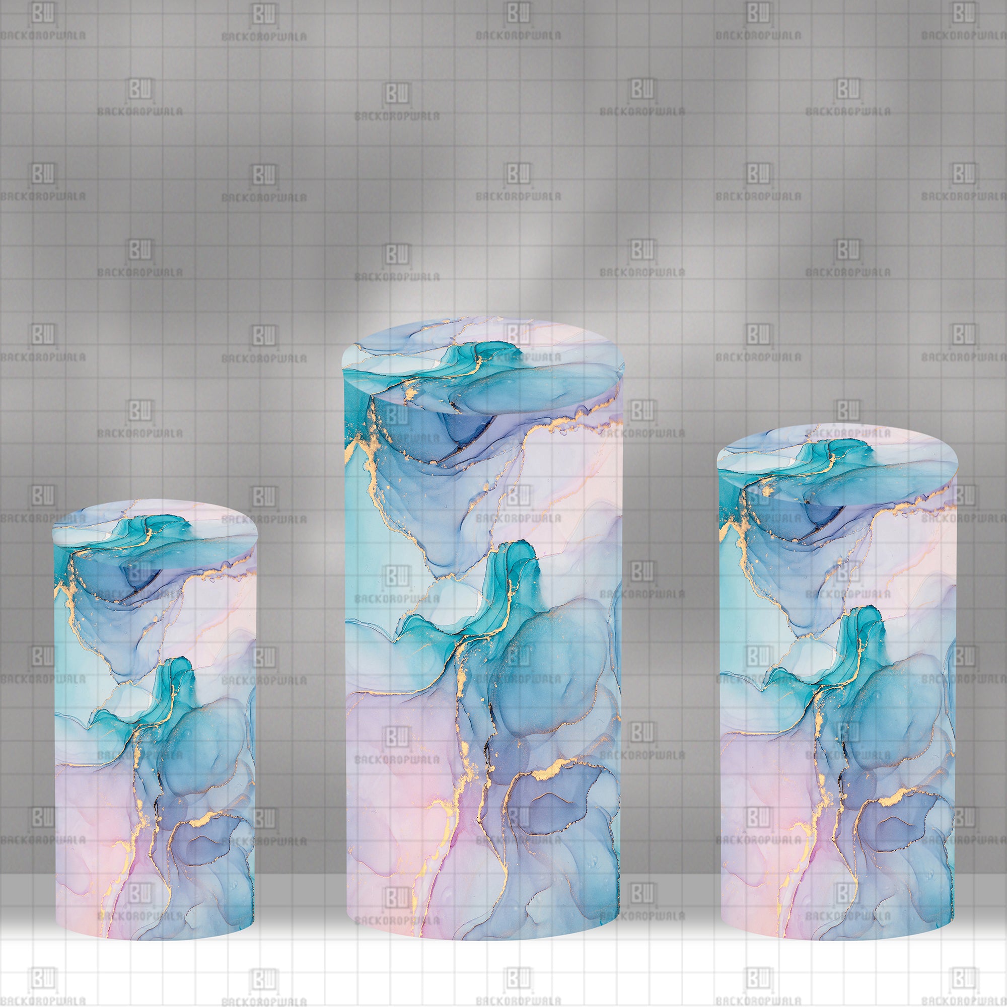 The Lavender & Gold Marble Theme Drum Cover Backdrop