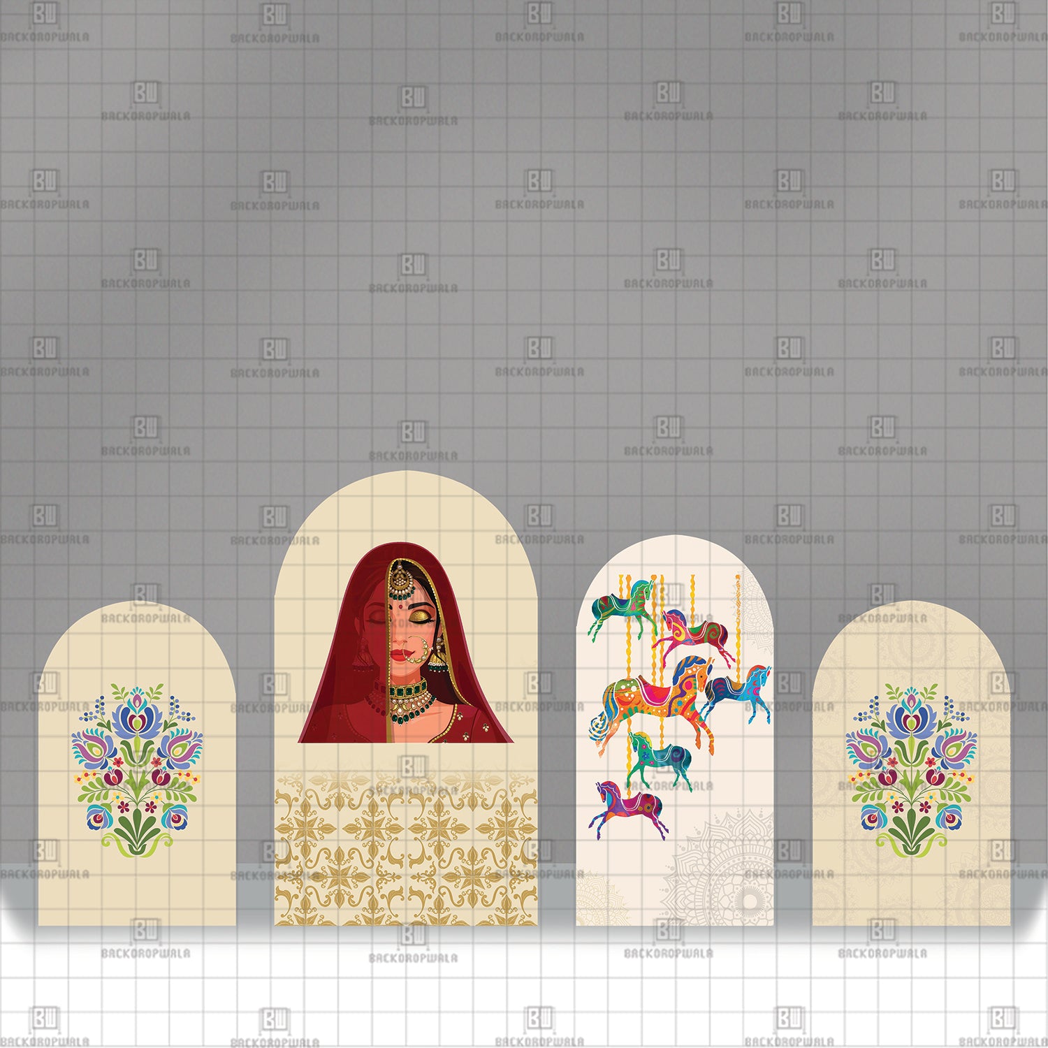 Shadi Carousel Theme Printed Event Backdrop