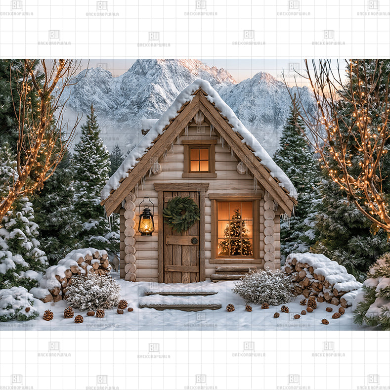 Christmas Village Scene Printed Baby Backdrop