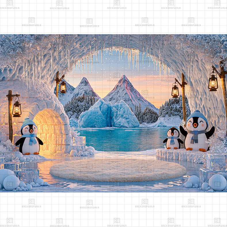 Glacier Bay Igloo Printed Baby Backdrop