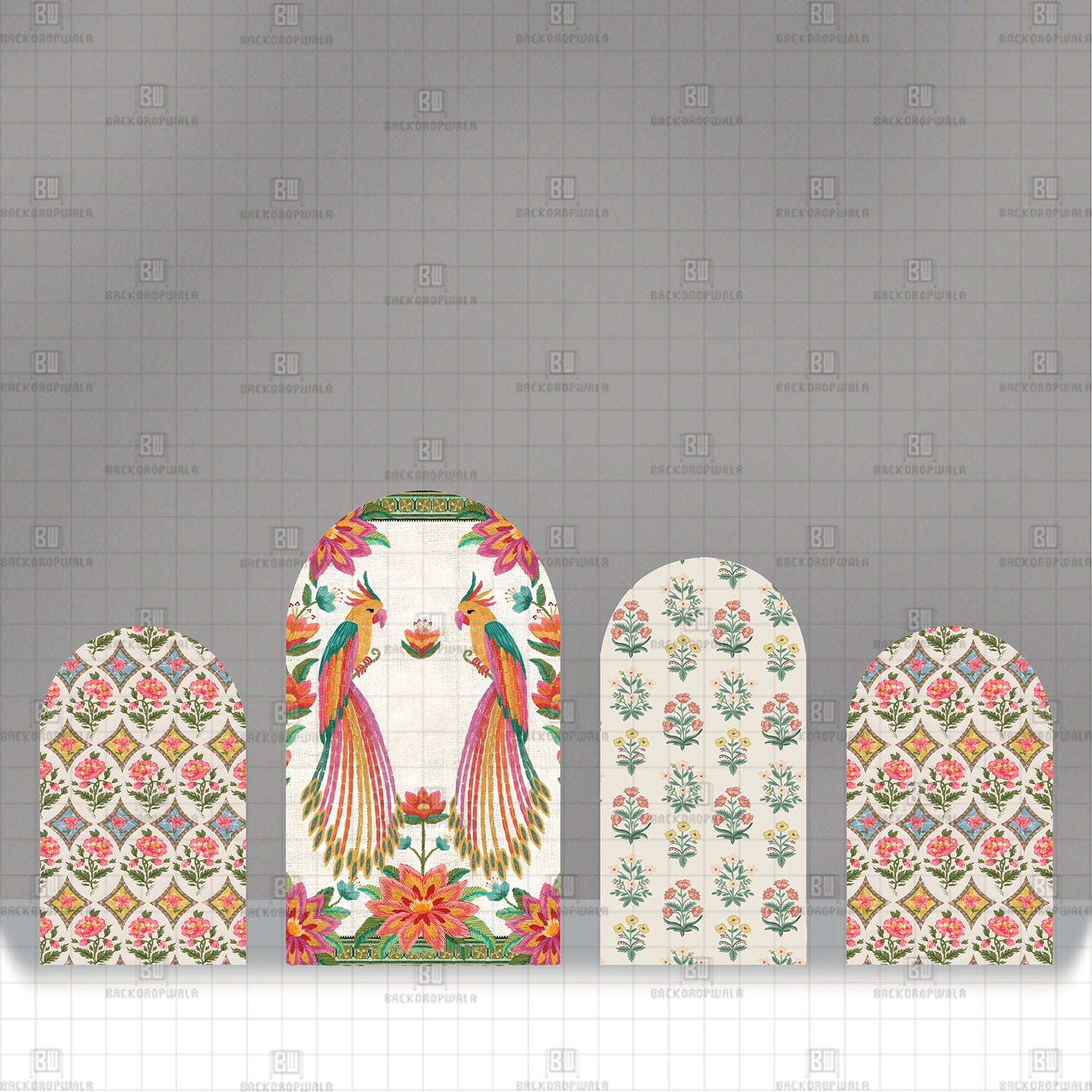 Parrots in Paradise Theme Printed Event Backdrop