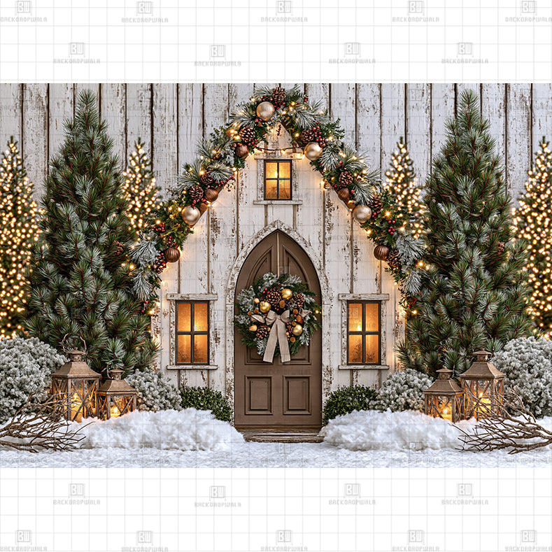 Snowbound Village Printed Baby Backdrop