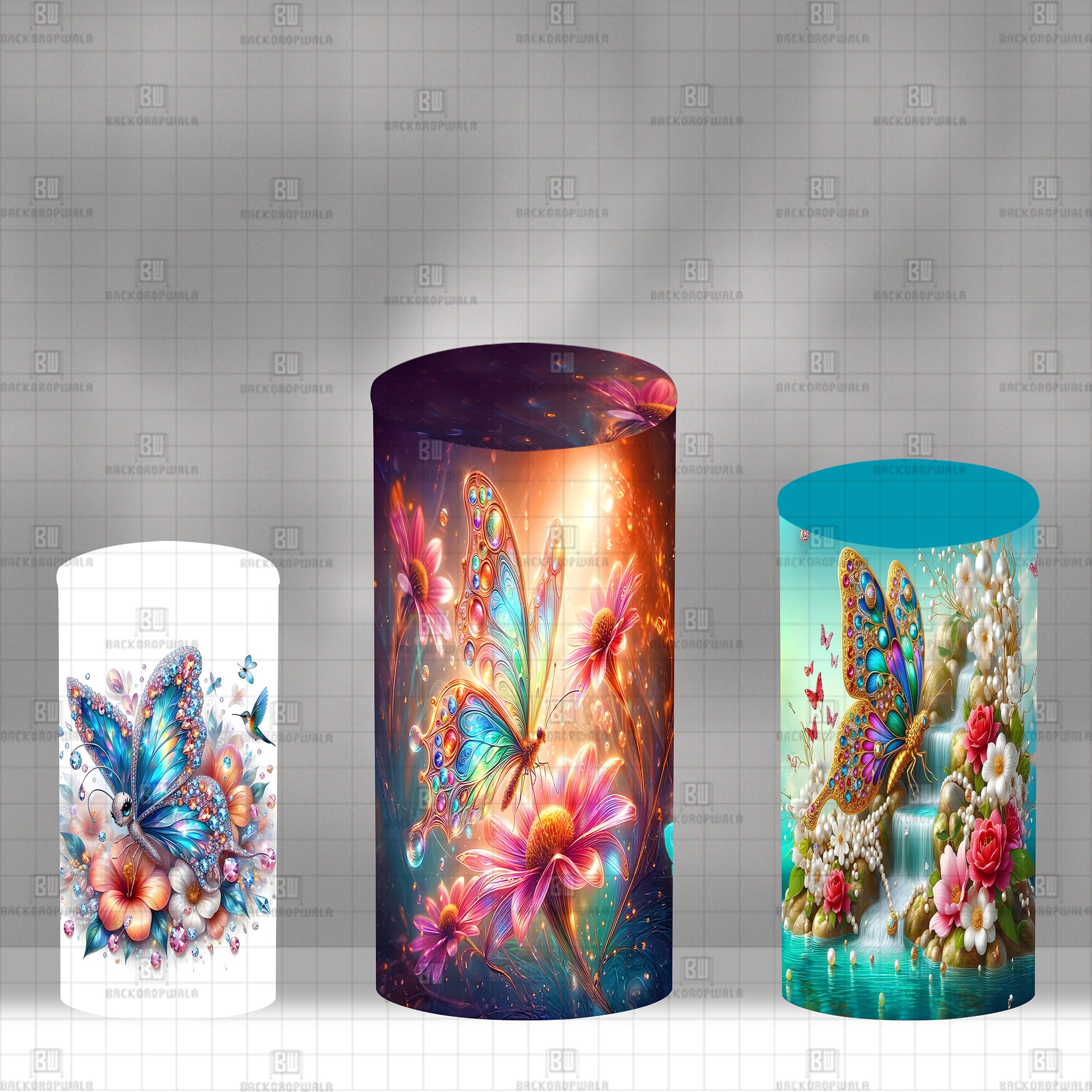 Butterfly Theme Drum Cover Backdrop