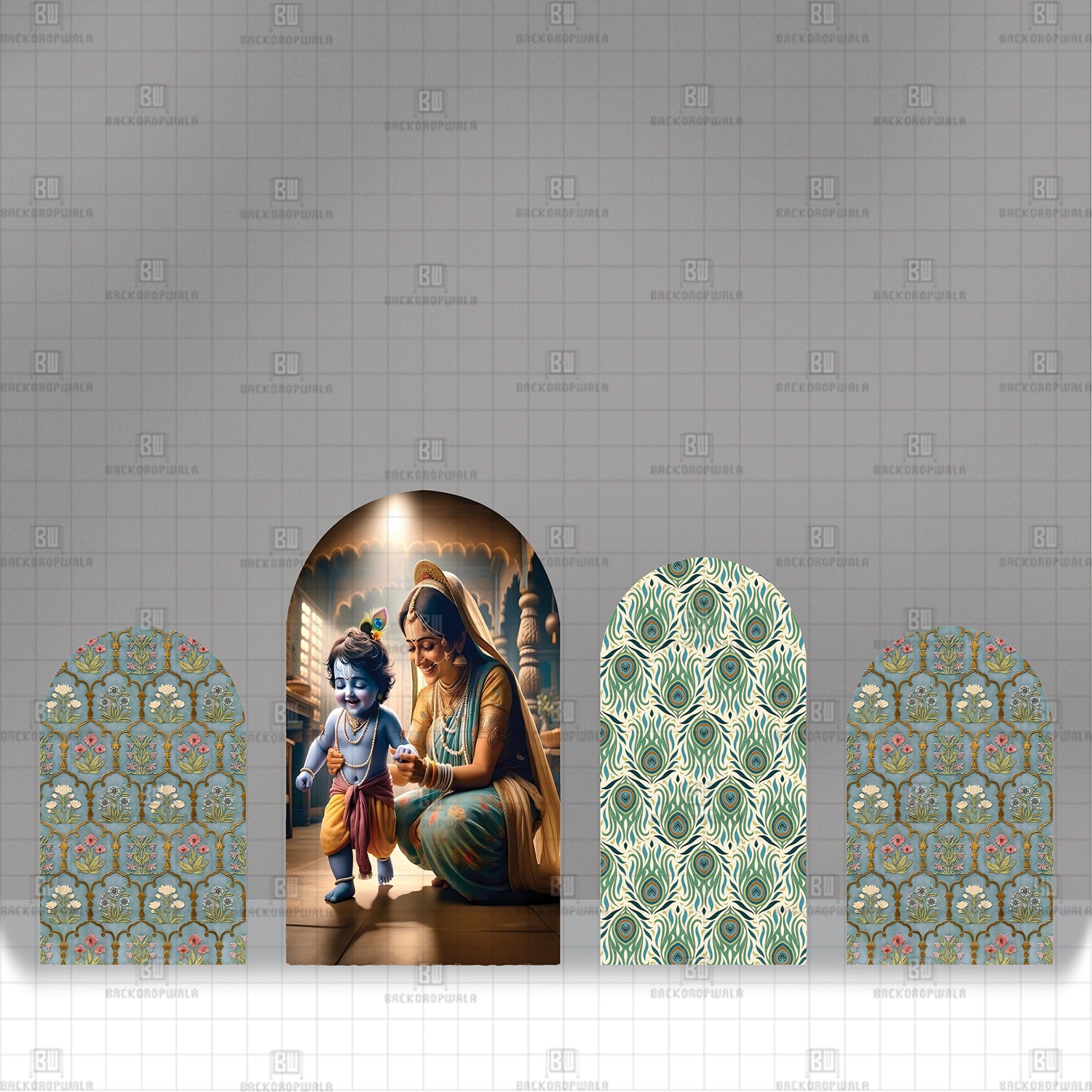 Little Krishna’s First Steps Theme Printed Event Backdrop
