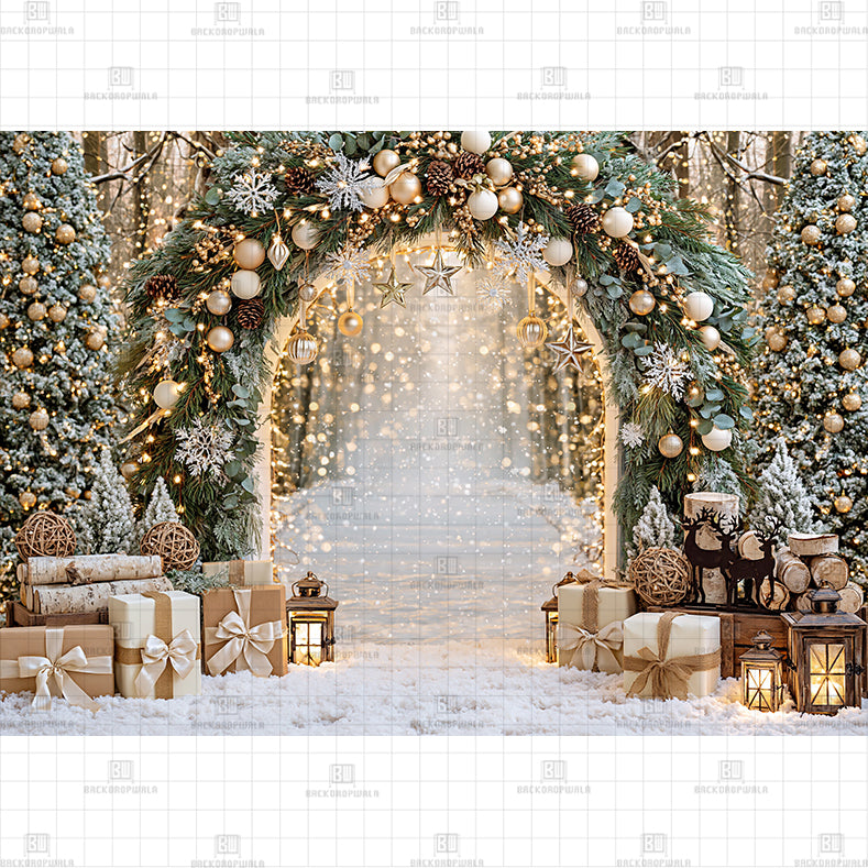 Warm Glow in the Frozen Grove Printed Baby Backdrop