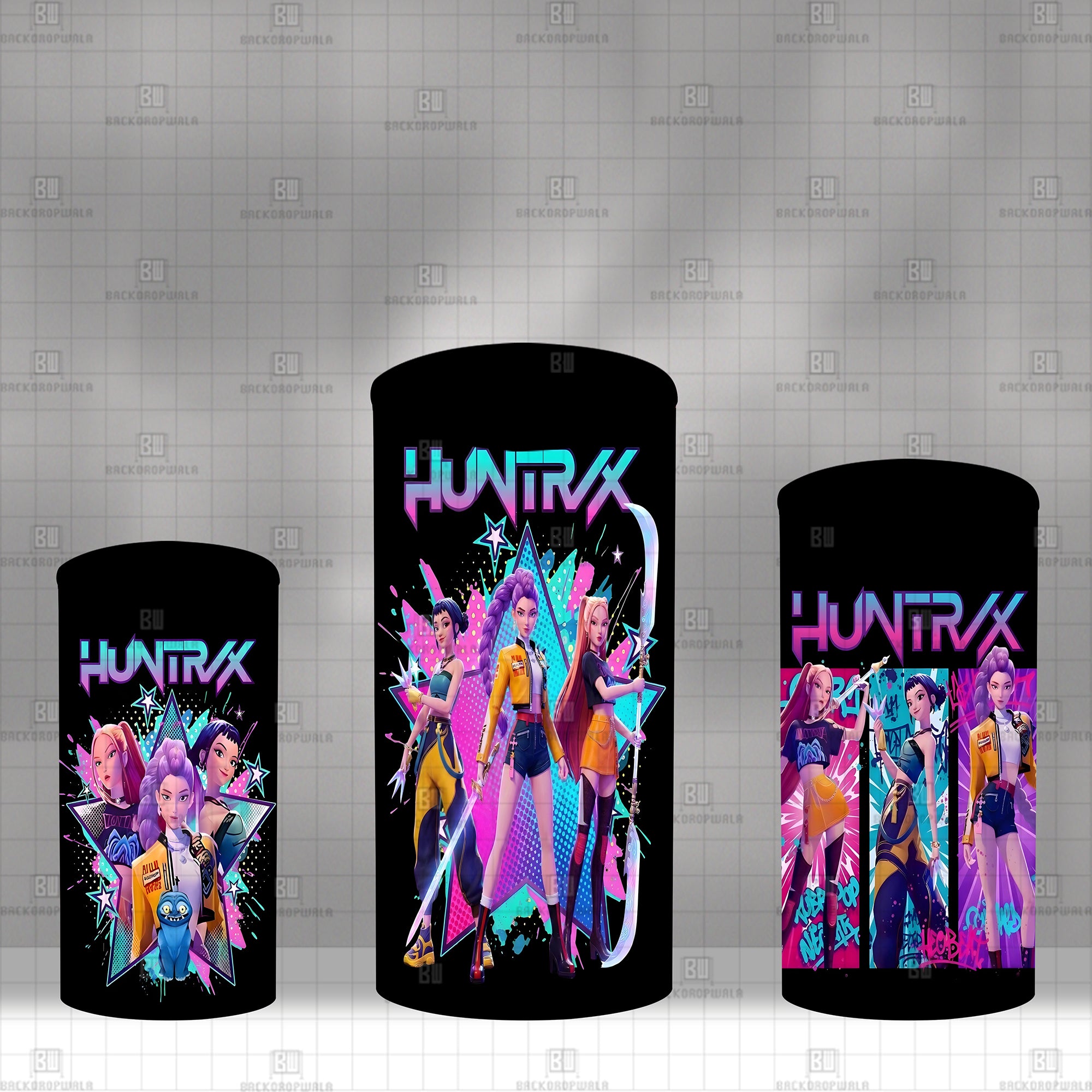 Huntrix Theme Drum Cover Backdrop