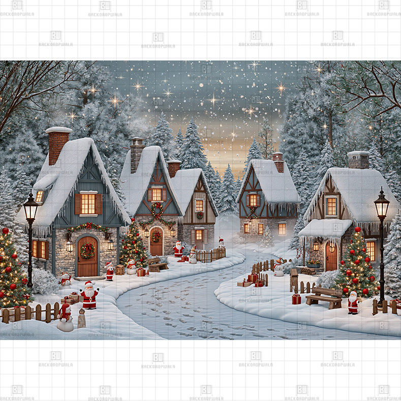 Starlight Village Lane Printed Baby Backdrop