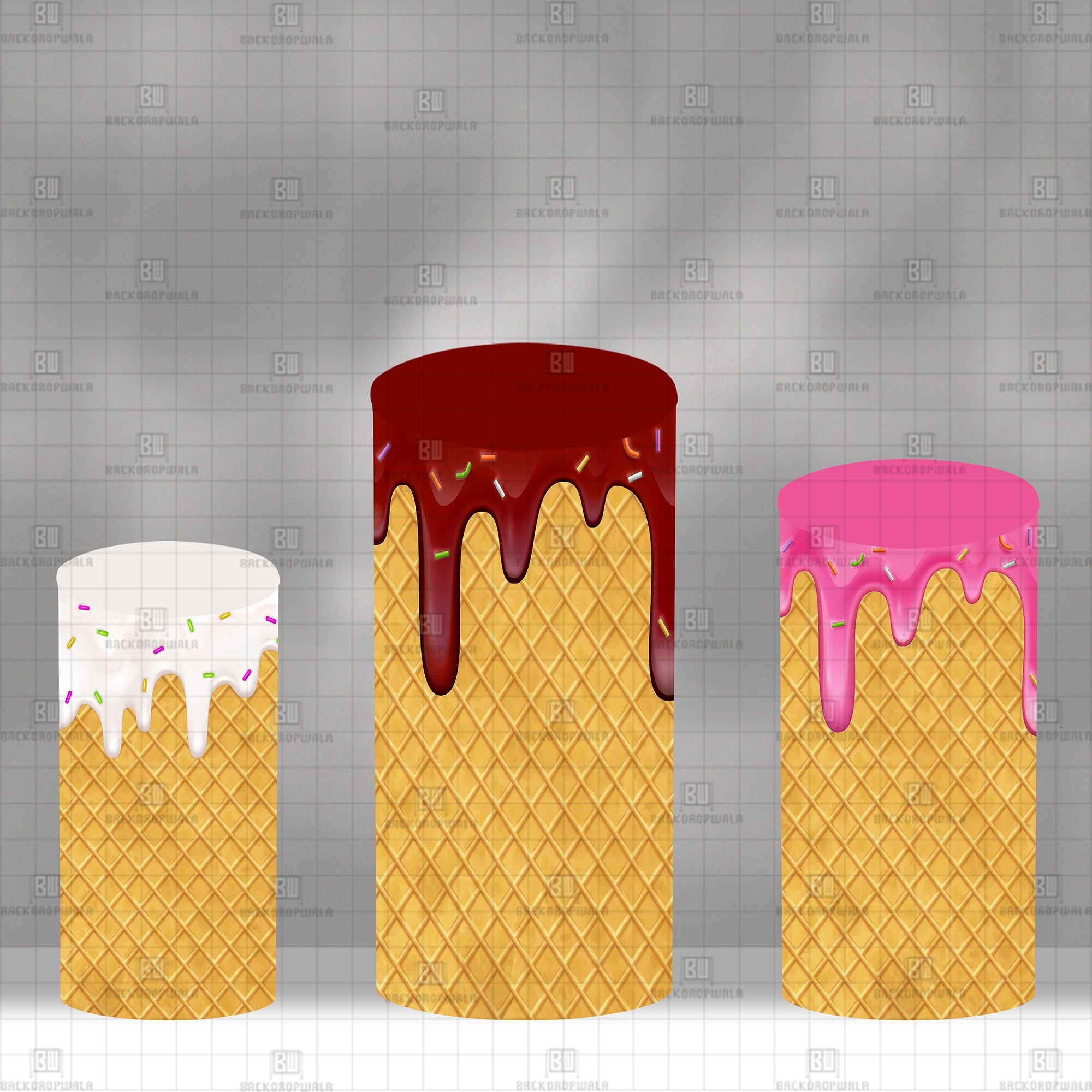 Waffle Cone Carnival Theme Drum Cover Backdrop