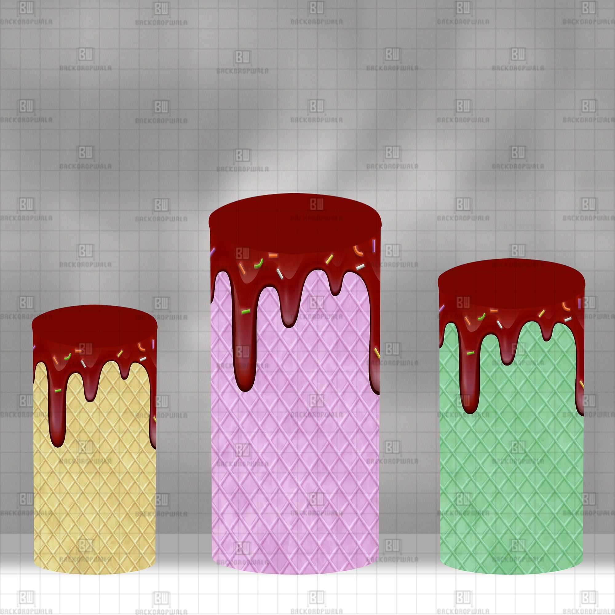 The Sweet Scoop Soiree Theme Drum Cover Backdrop
