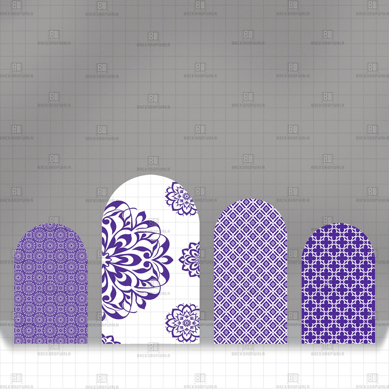 Majestic Violet Lattice Series Printed Event Backdrop Set