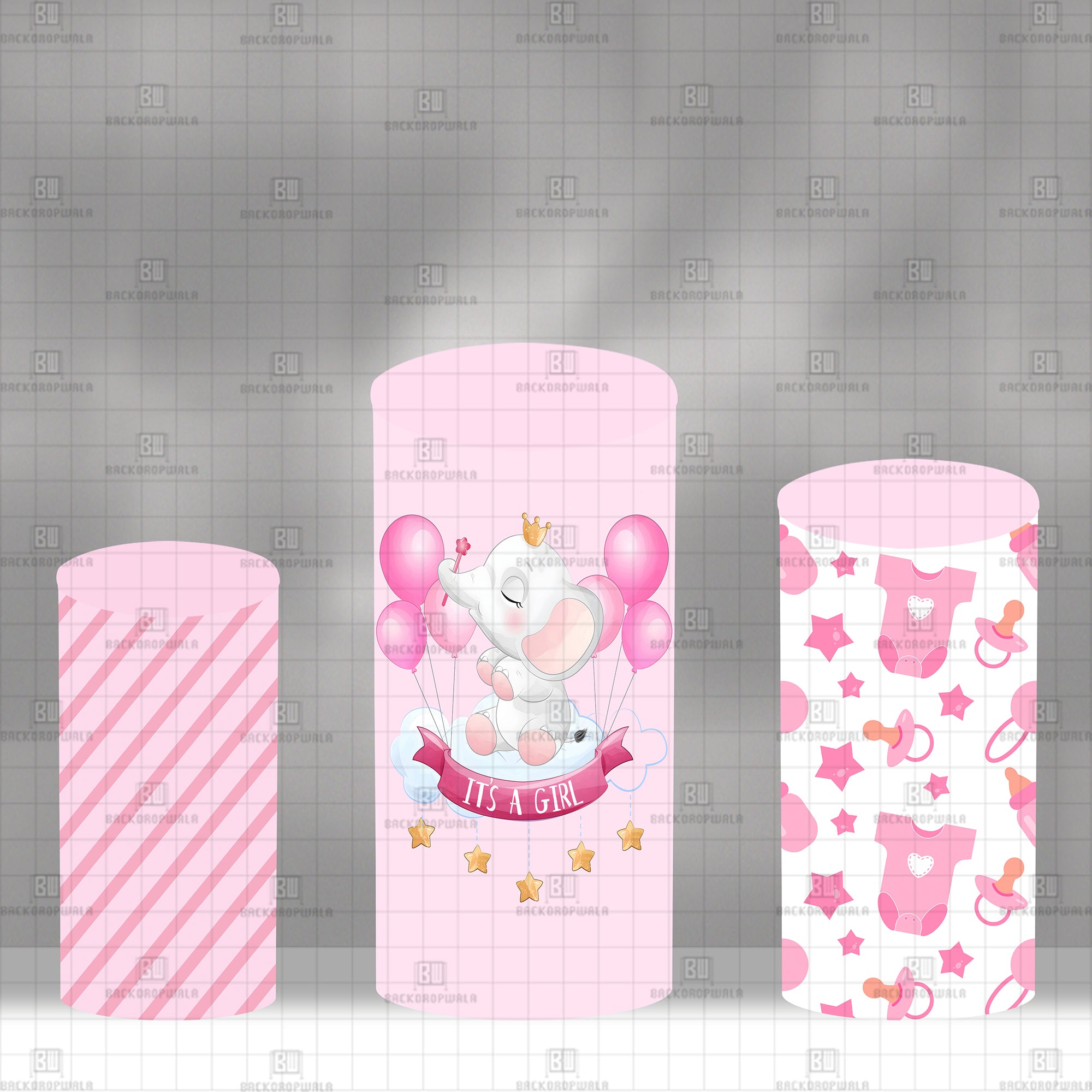 It's a Girl Theme Drum Cover Backdrop