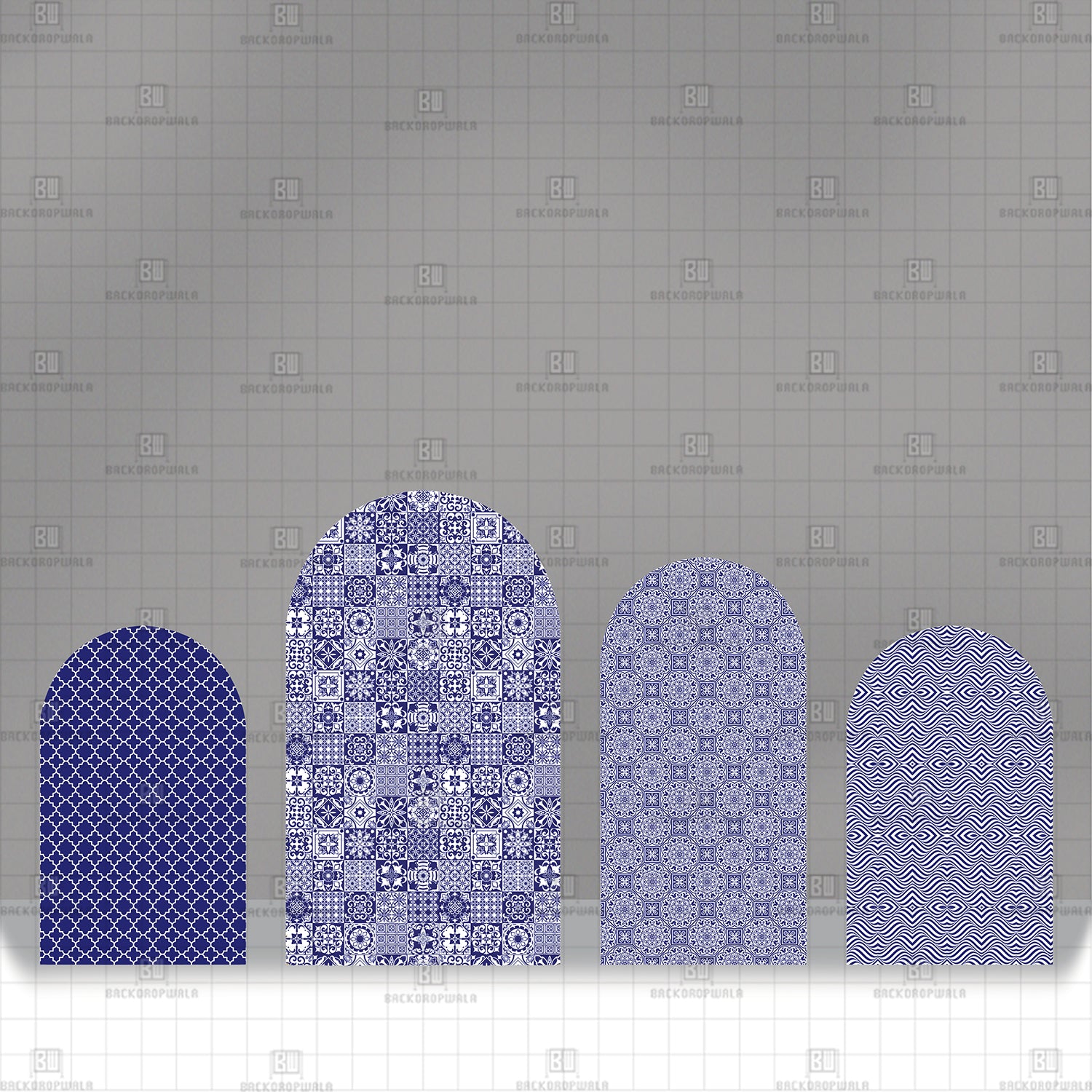 Deep Sea Damask Theme Printed Event Backdrop