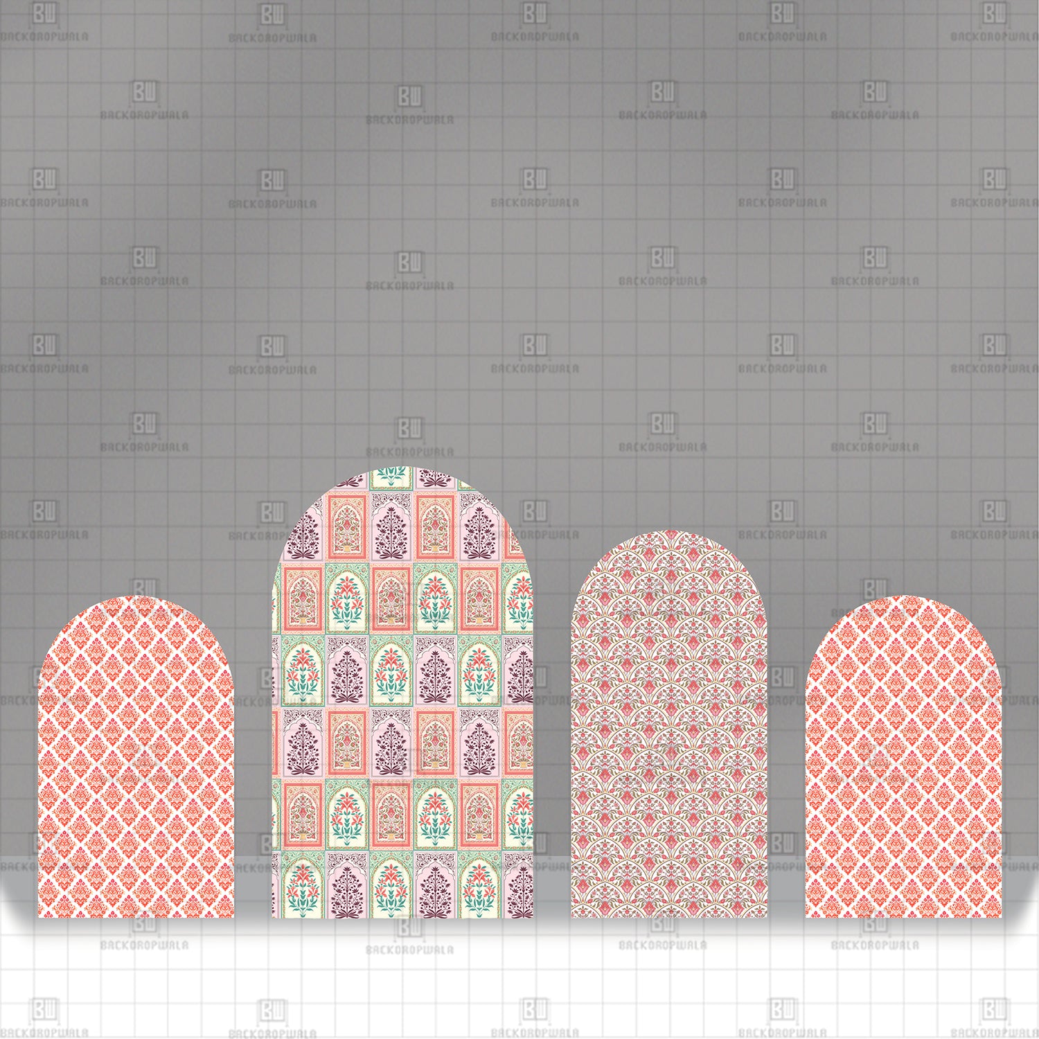 Traditional Motif Mosaic Theme Printed Event Backdrop