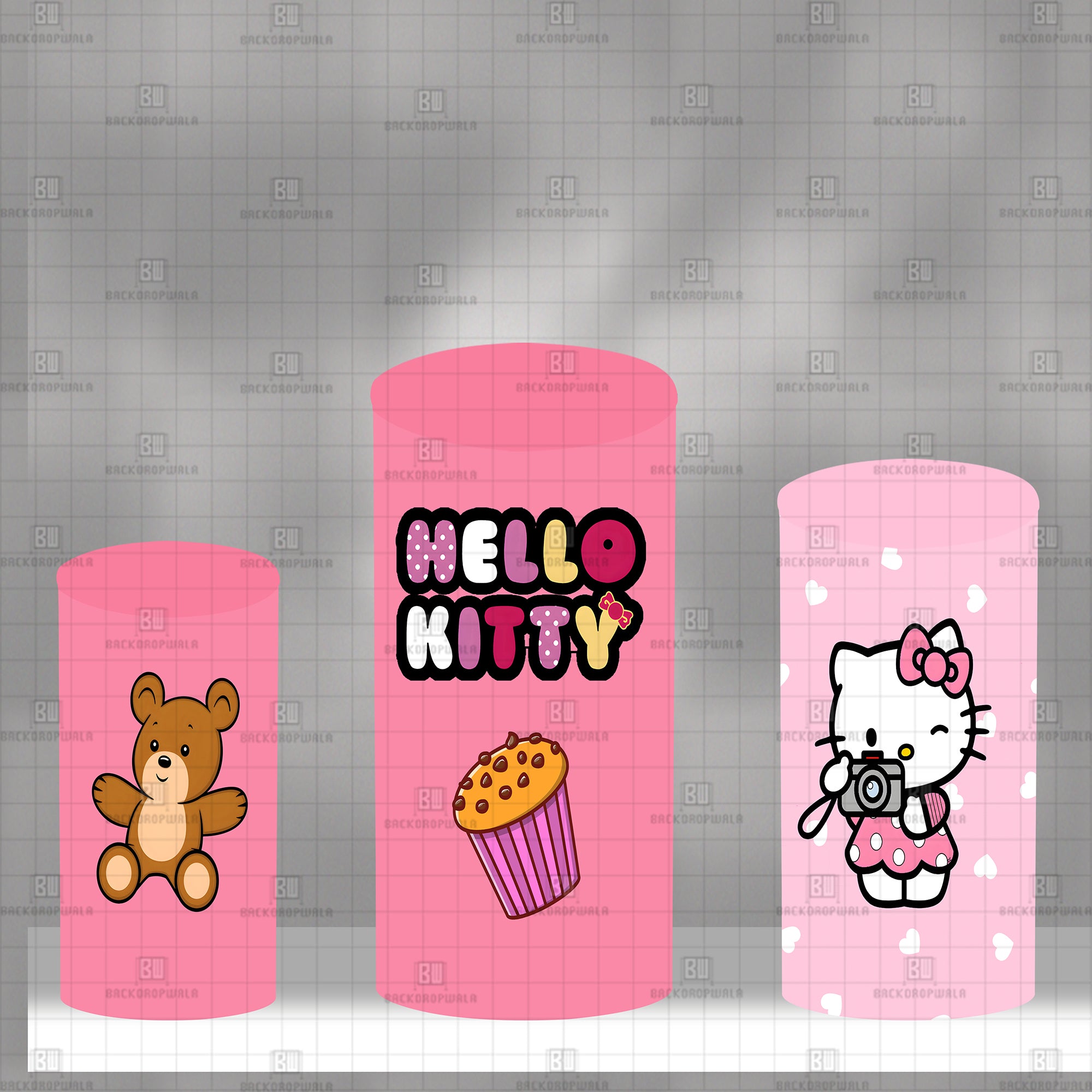 Hello Kitty Theme Drum Cover Backdrop