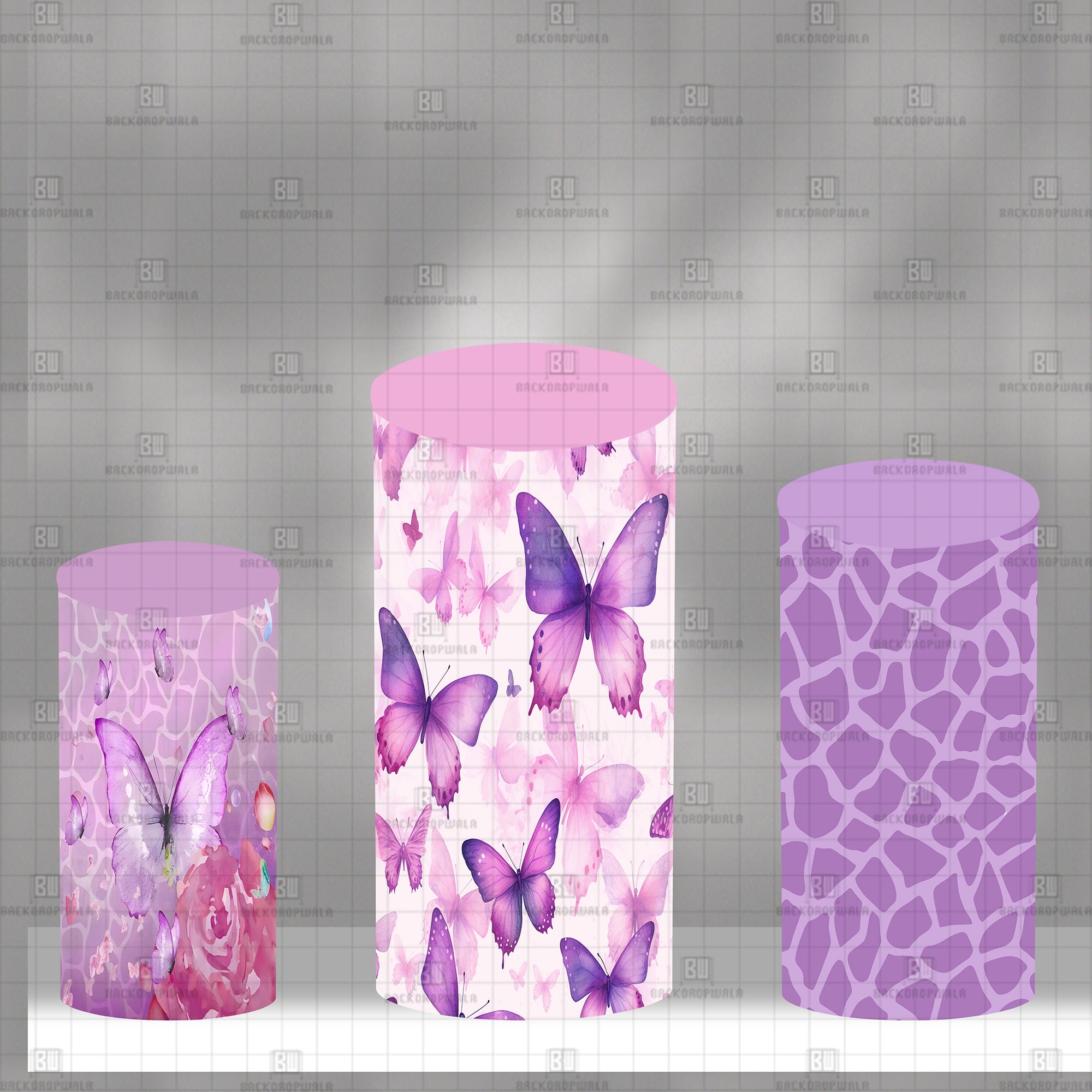 Lavender Butterfly Dreams Theme Drum Cover Backdrop
