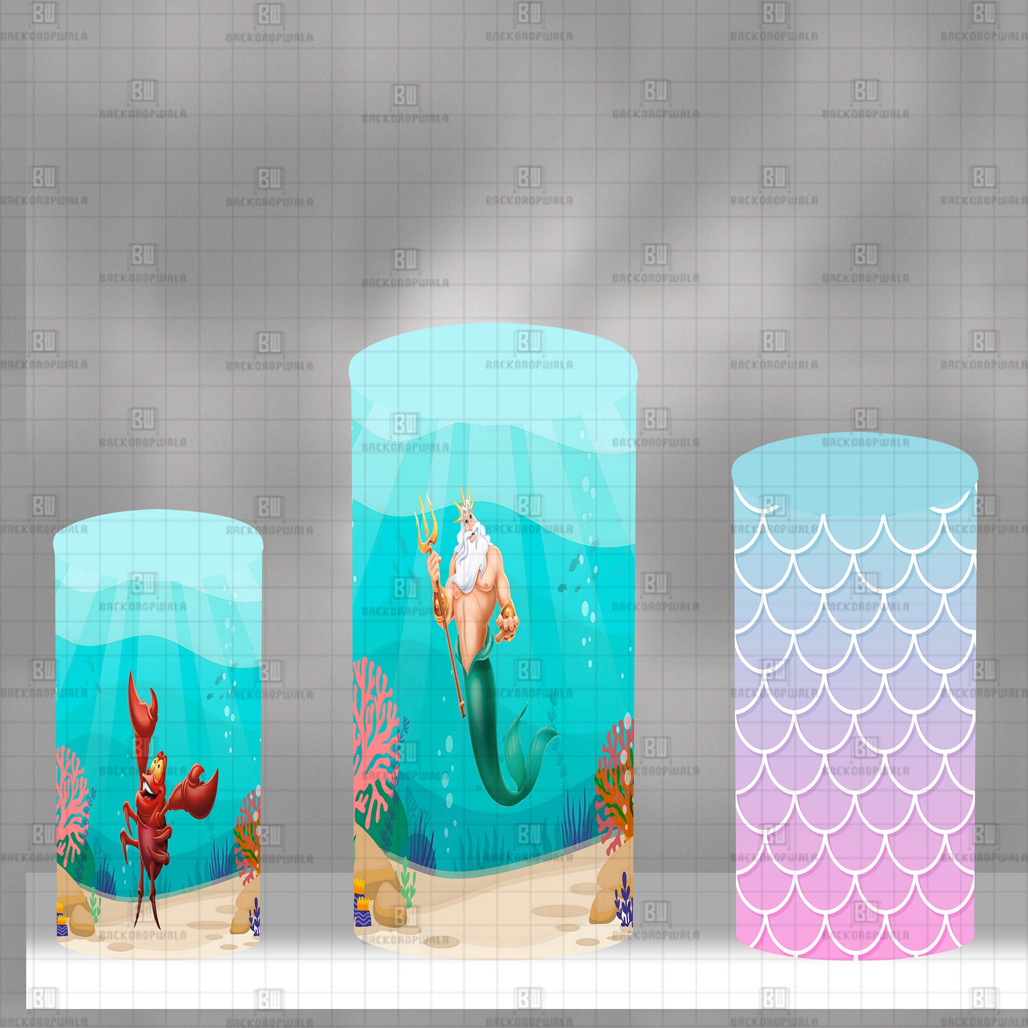 Mermaid Theme Drum Cover Backdrop