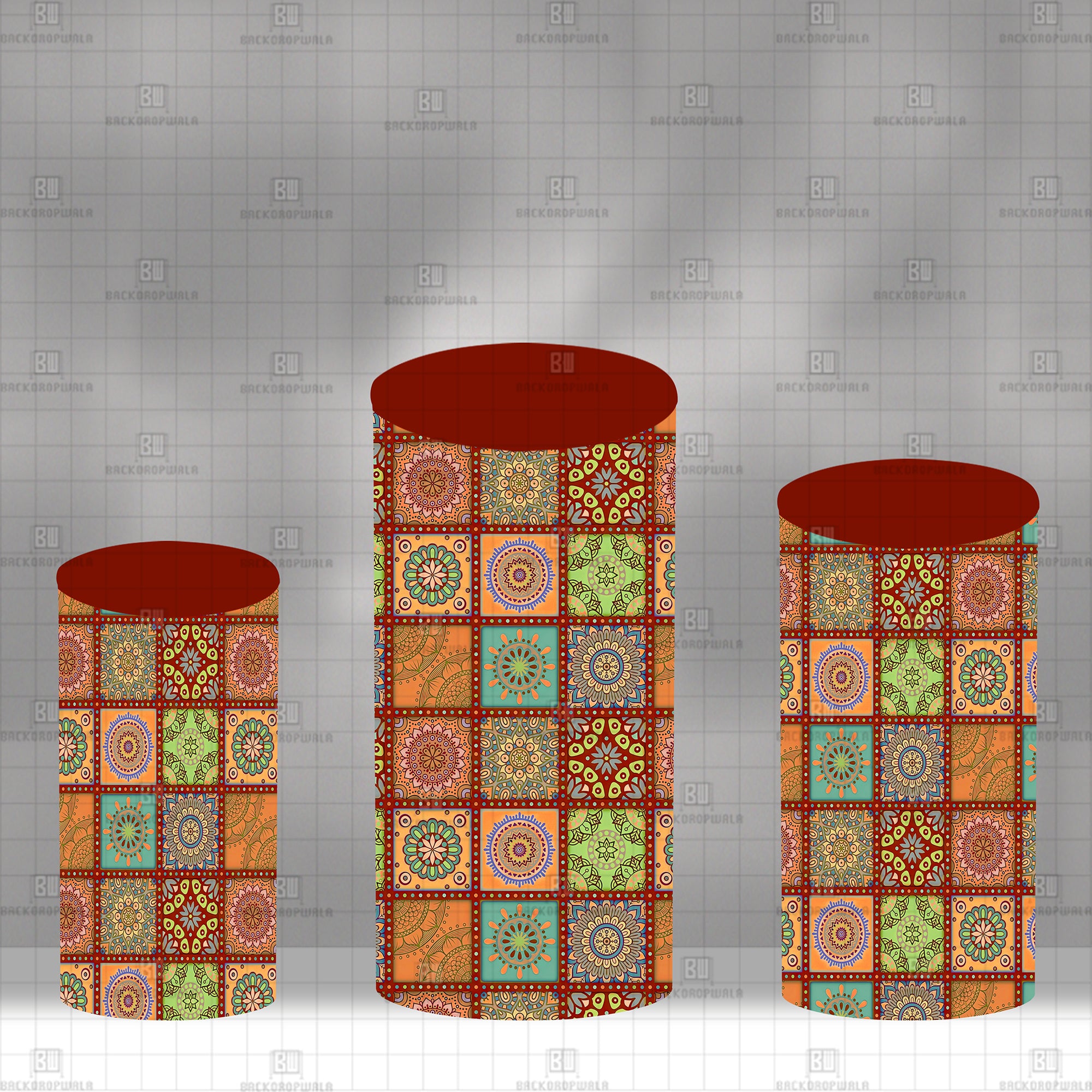 Mandala Mosaic Theme Drum Cover Backdrop
