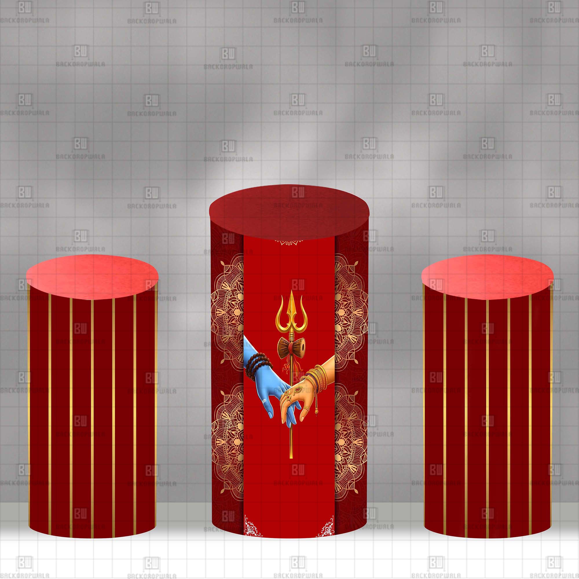 The Shiv-Shakti Eternal Bond Theme Drum Cover Backdrop