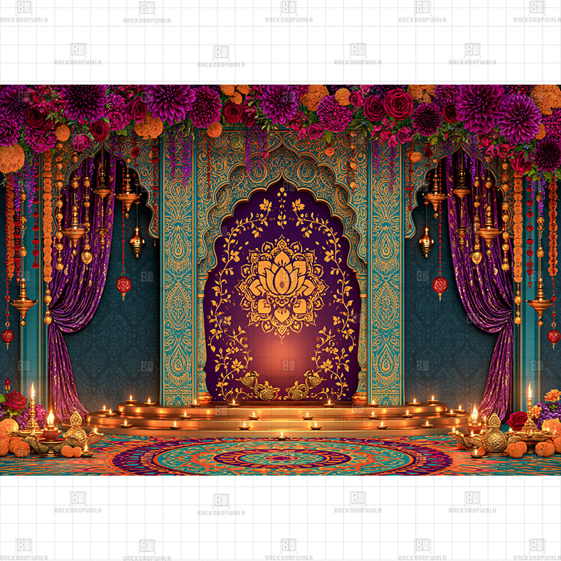 Divine Rangoli Sanctuary Printed Diwali Baby Backdrop