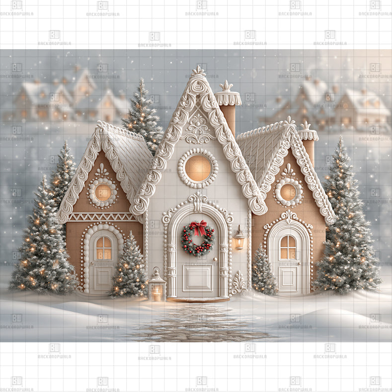 Mountain Log Cabin Printed Baby Backdrop