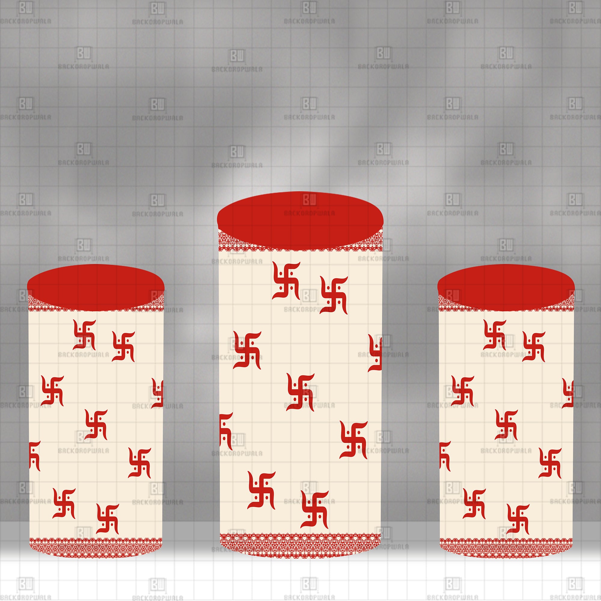 Red Swastika symbols Theme Drum Cover Backdrop