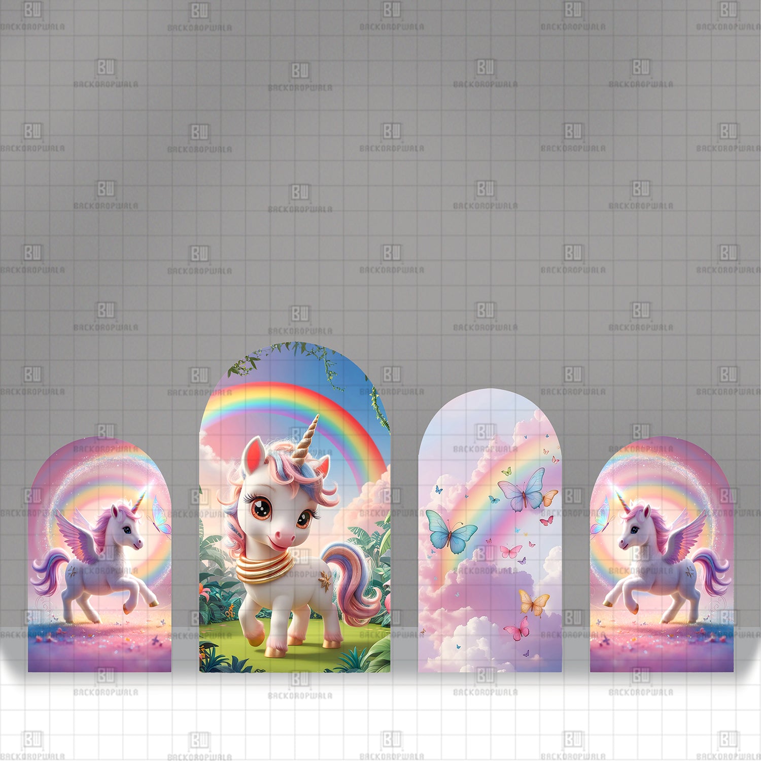 Rainbow Dreams Pavilion Theme Printed Event Backdrop