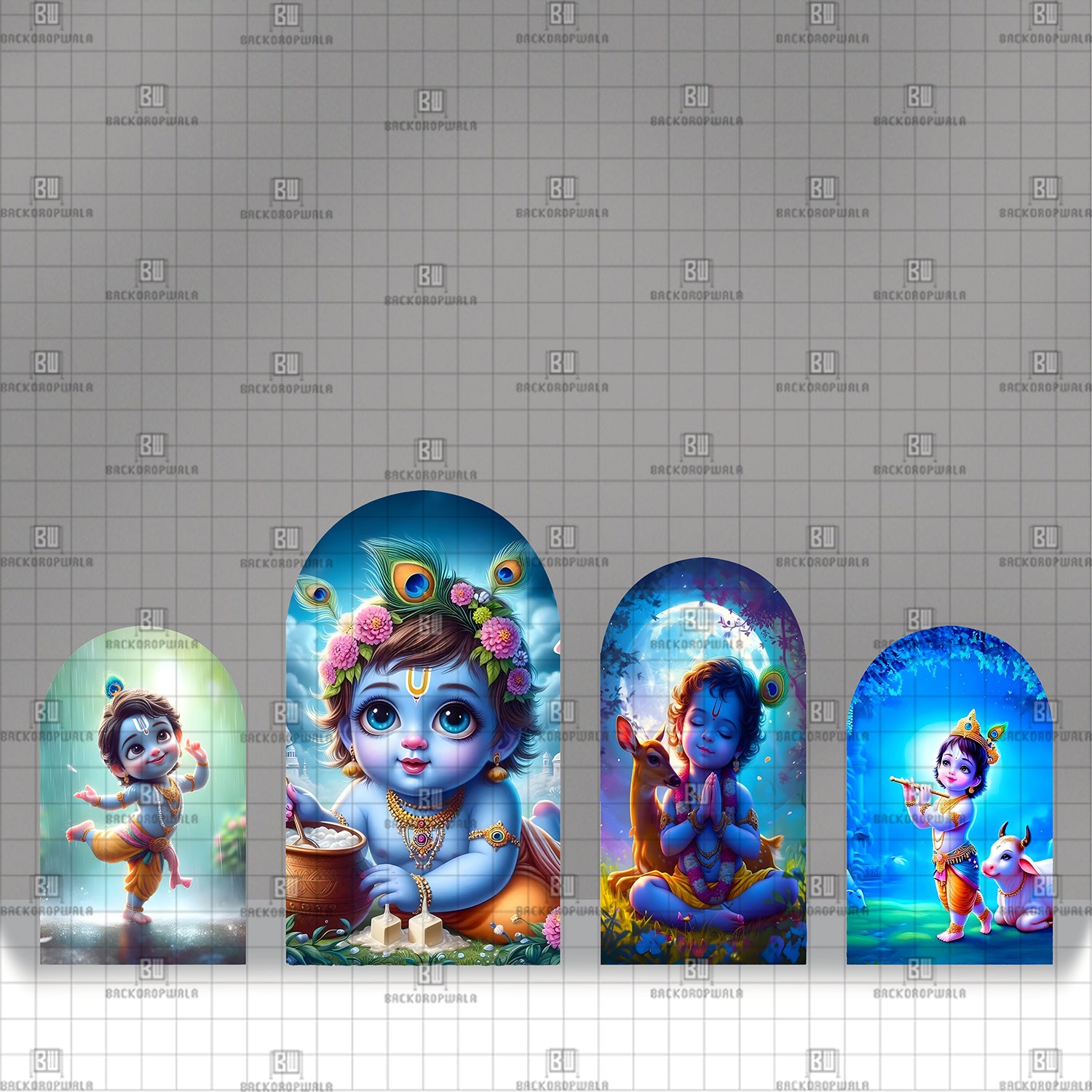 The Miracles of Little Kanha Theme Printed Event Backdrop