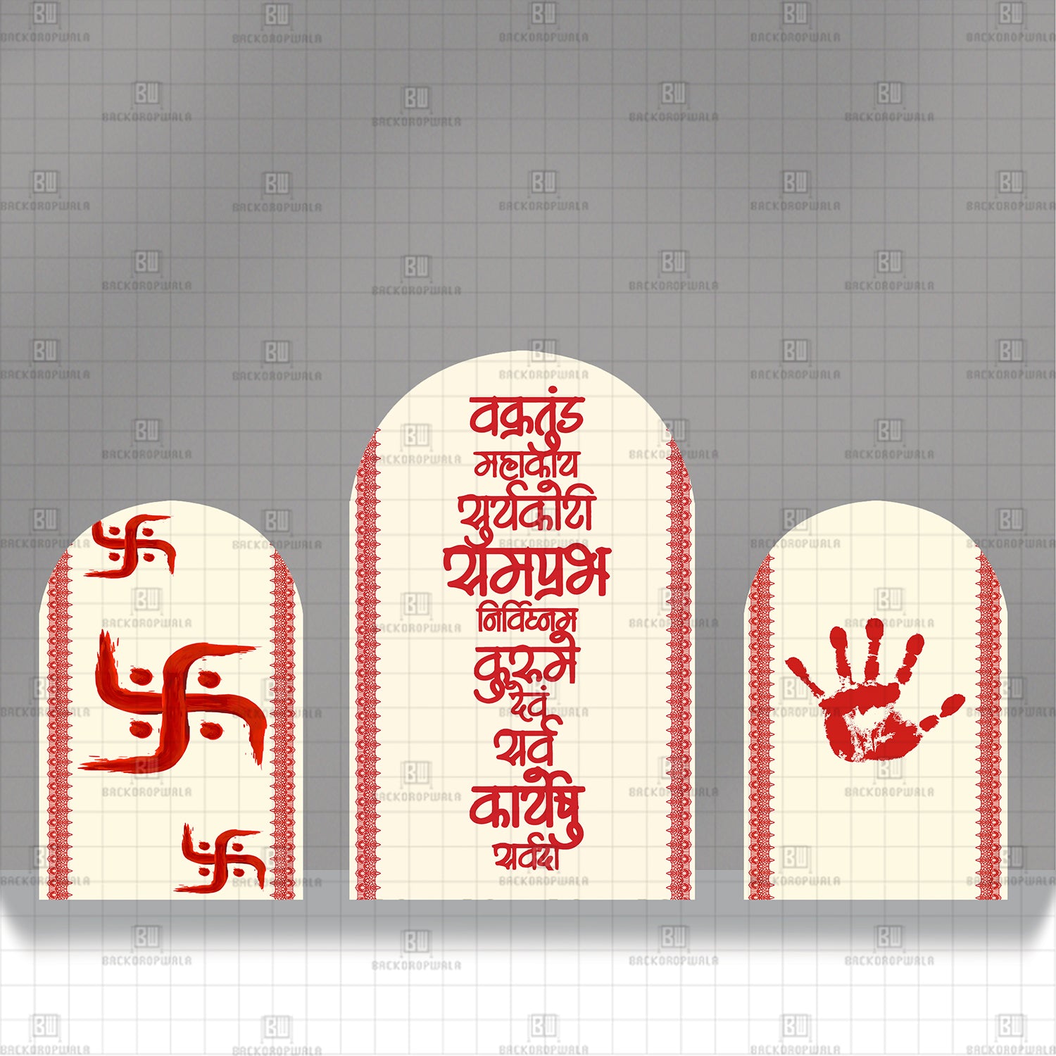 Siddhivinayak Sanctuary Theme Printed Event Backdrop