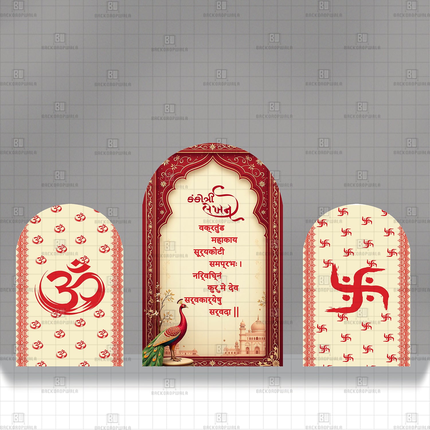 Kankotri Lekhan Theme Printed Event Backdrop