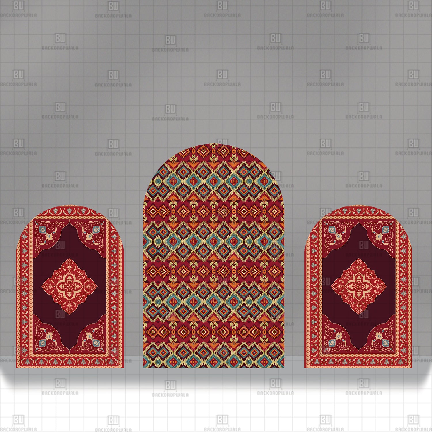 Traditional Textile Portals Theme Printed Event Backdrop