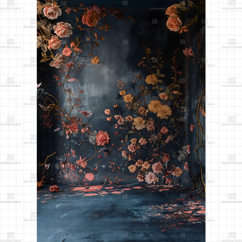Moody Floral Garden Backdrop Printed Maternity Backdrop