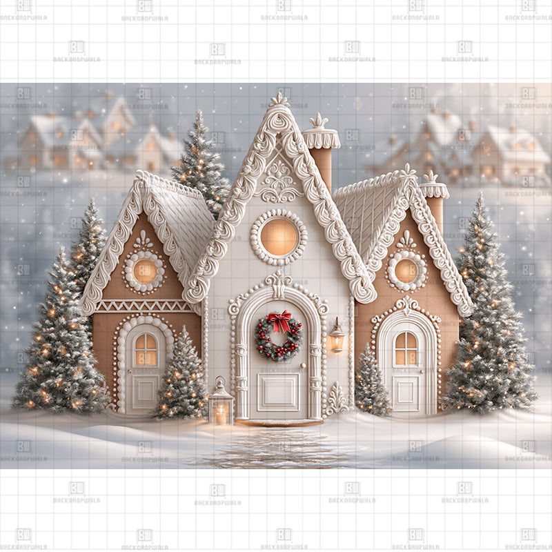Cookie House Christmas Printed Baby Backdrop