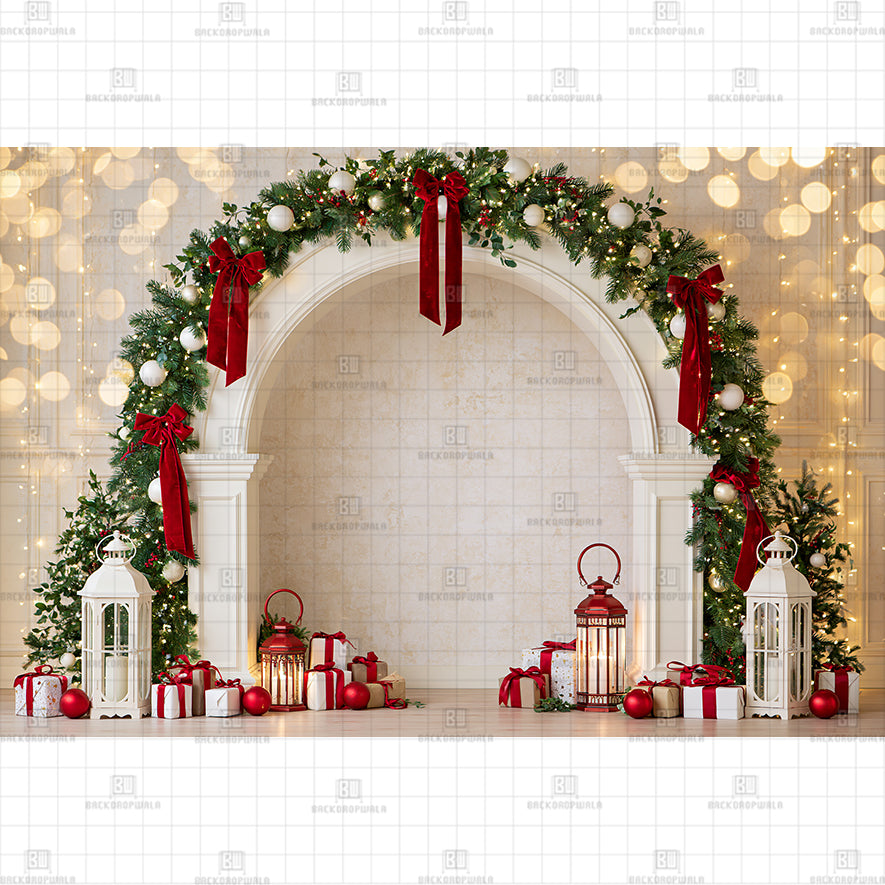 Yuletide Glow Christmas Printed Baby Backdrop