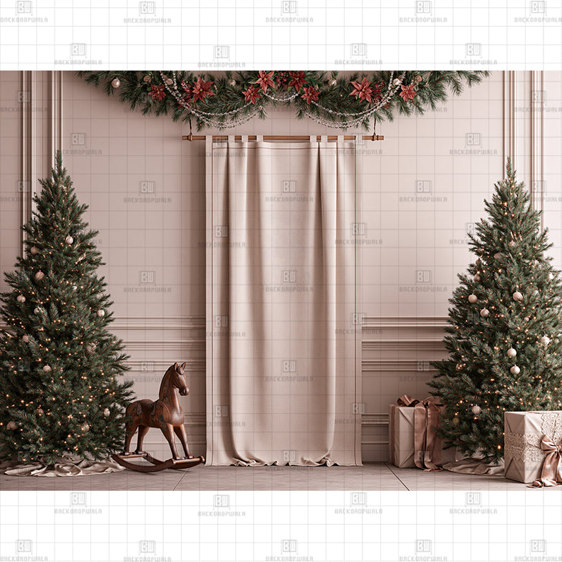 Cozy Christmas Nook Christmas Printed Baby Backdrop