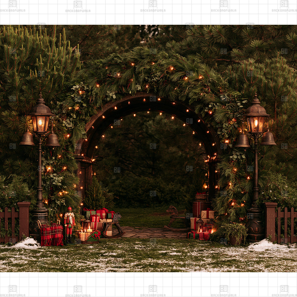Lantern Woods Christmas Printed Baby Backdrop