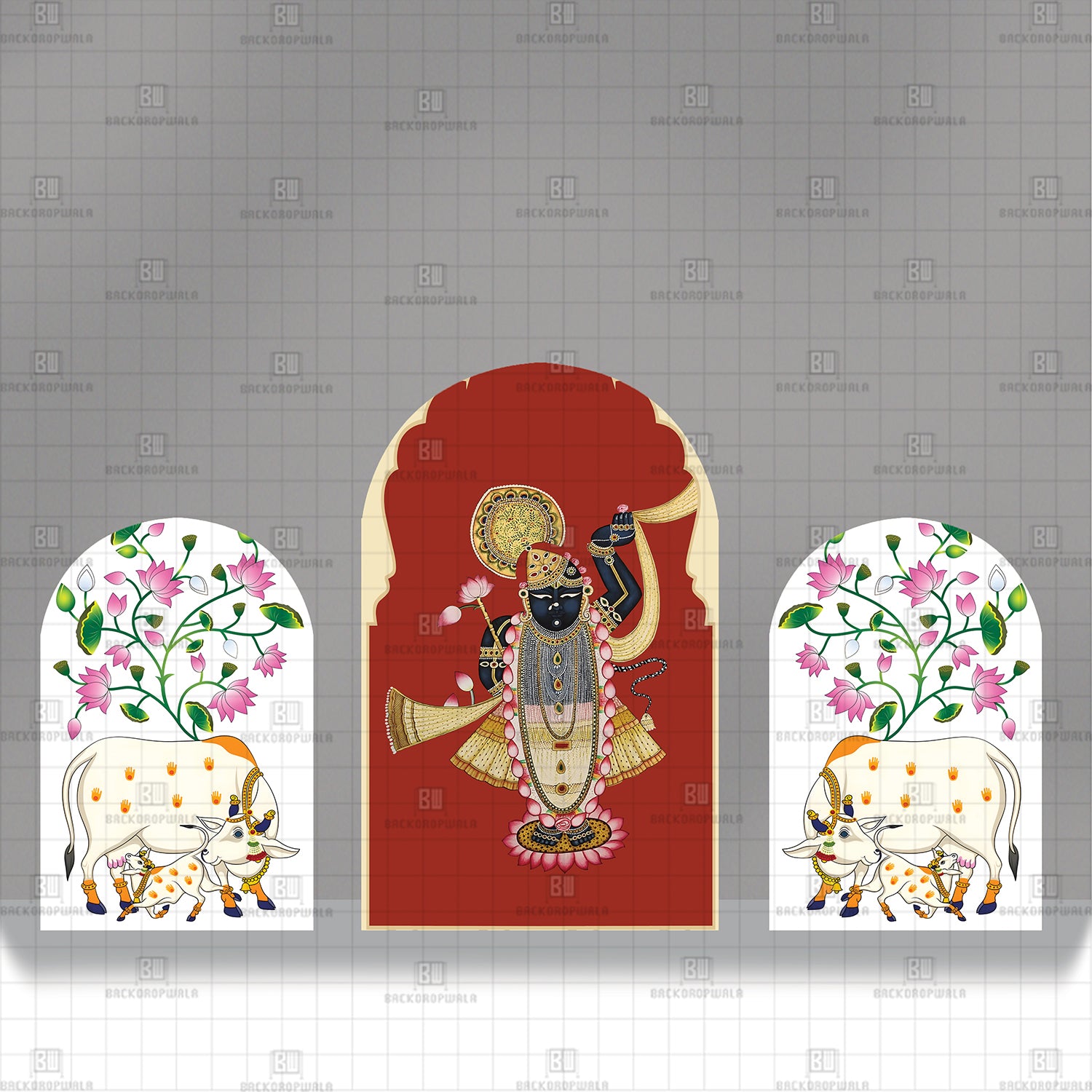 Shreenathji and Pichwai Theme Printed Event Backdrop
