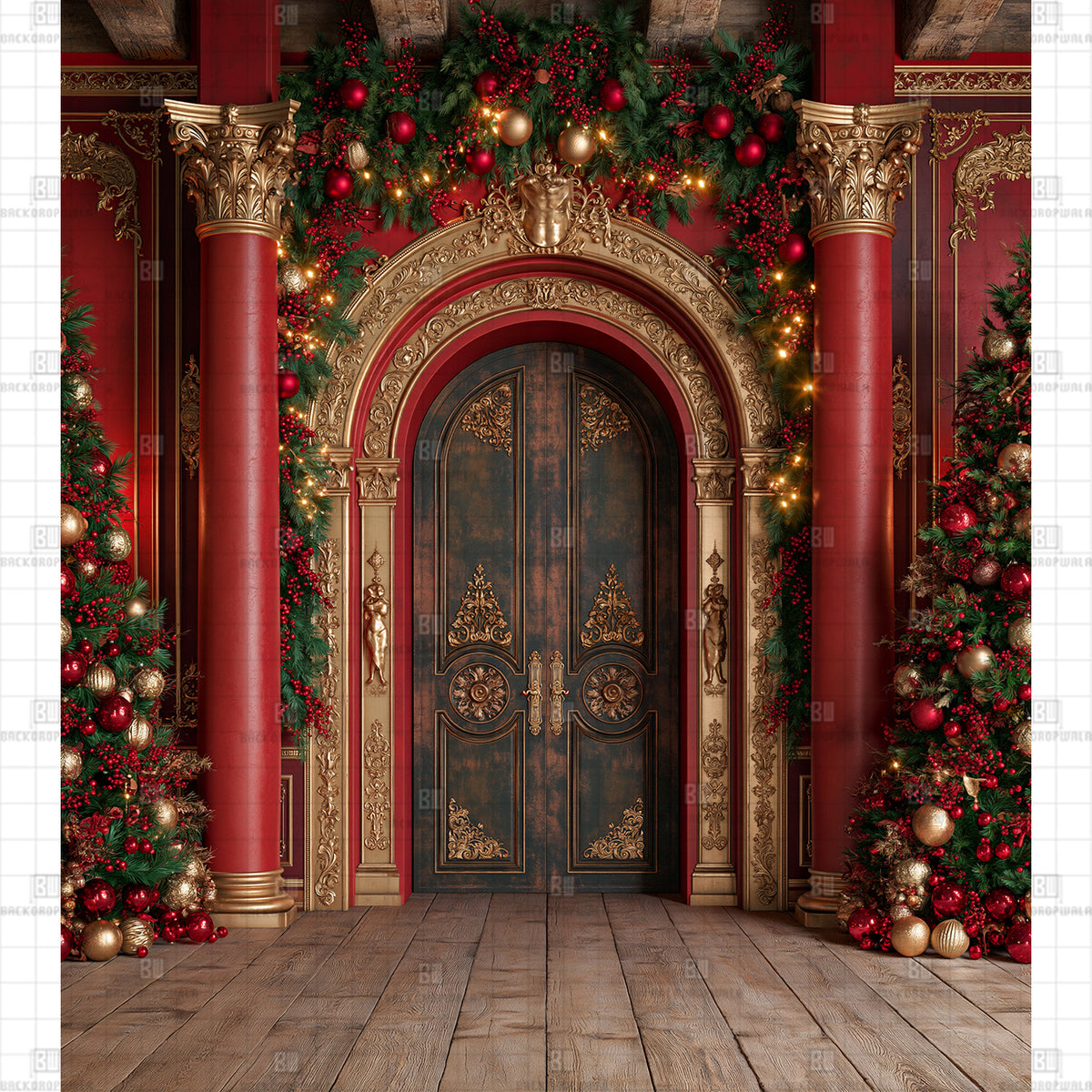 Luxury Vintage Castle Entry Printed Festival Backdrop