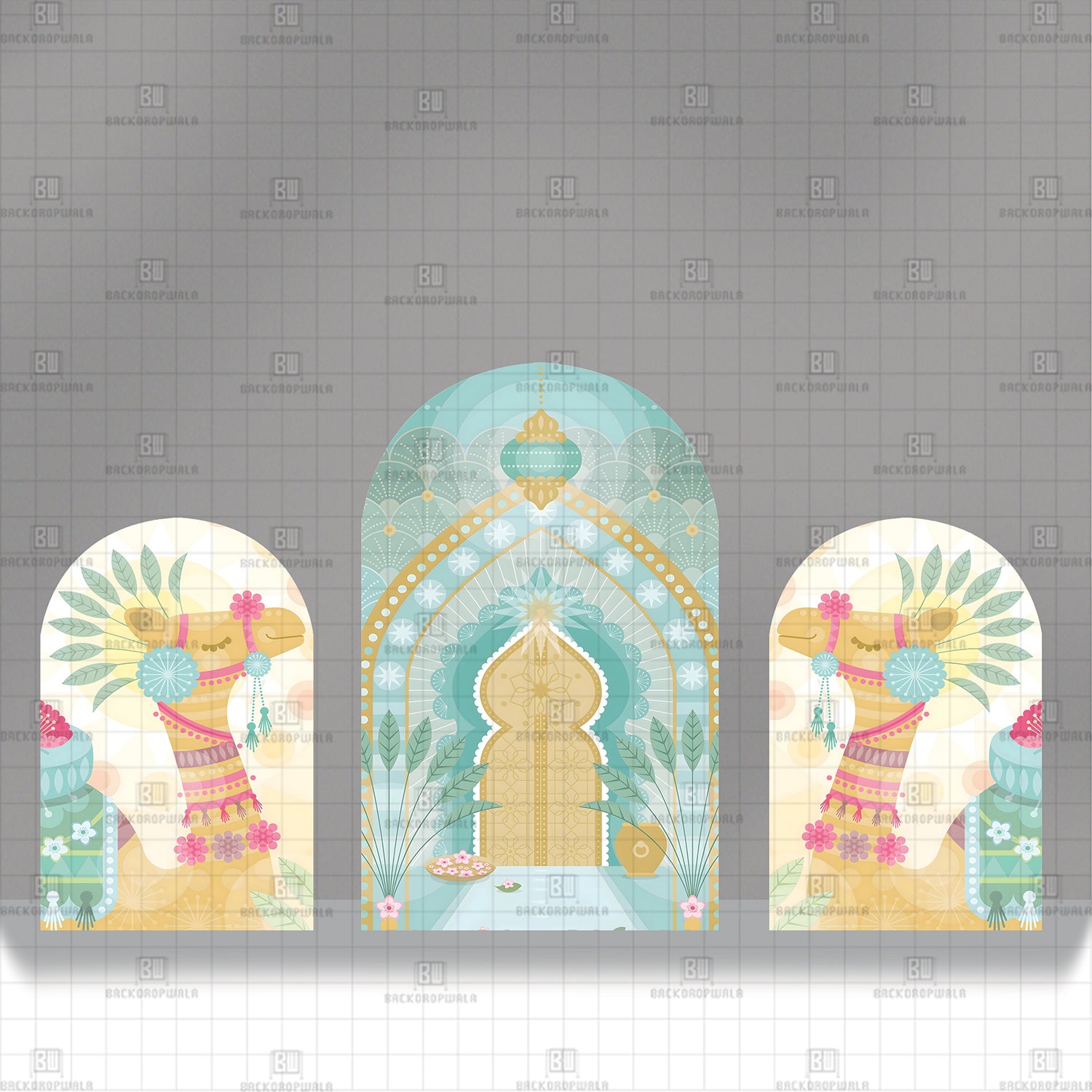 Pastel Desert Reverie Theme Printed Event Backdrop
