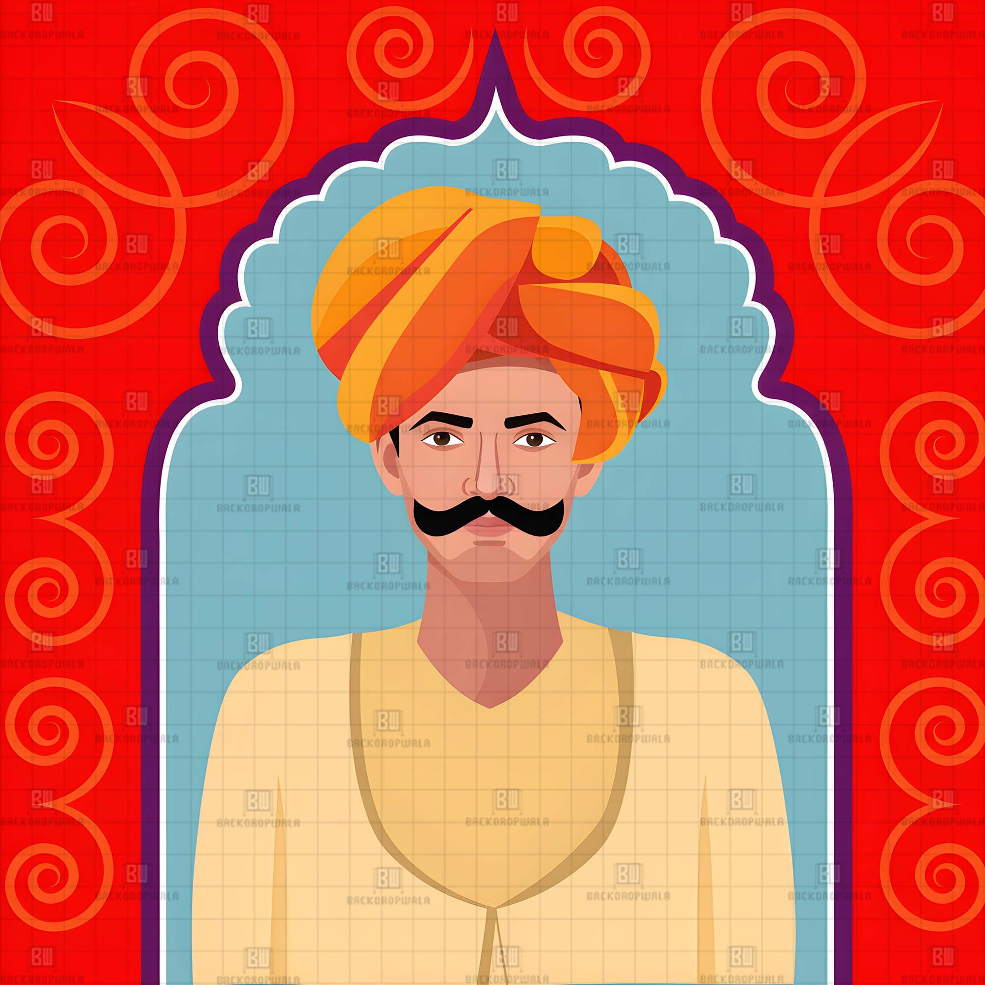 The Noble Rajput Portrait Carnival & Haldi Theme Backdrop