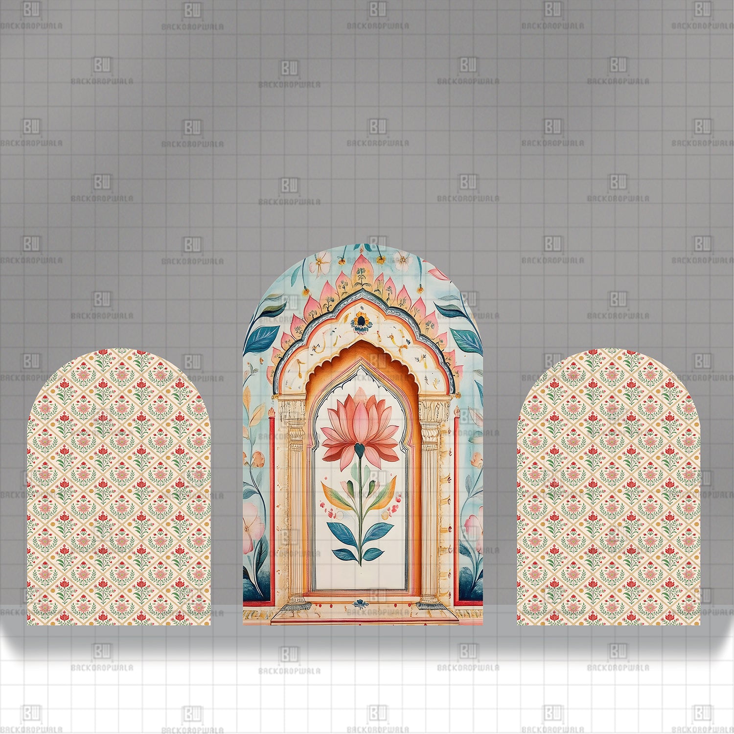 Tapestry of the Taj Garden Theme Printed Event Backdrop
