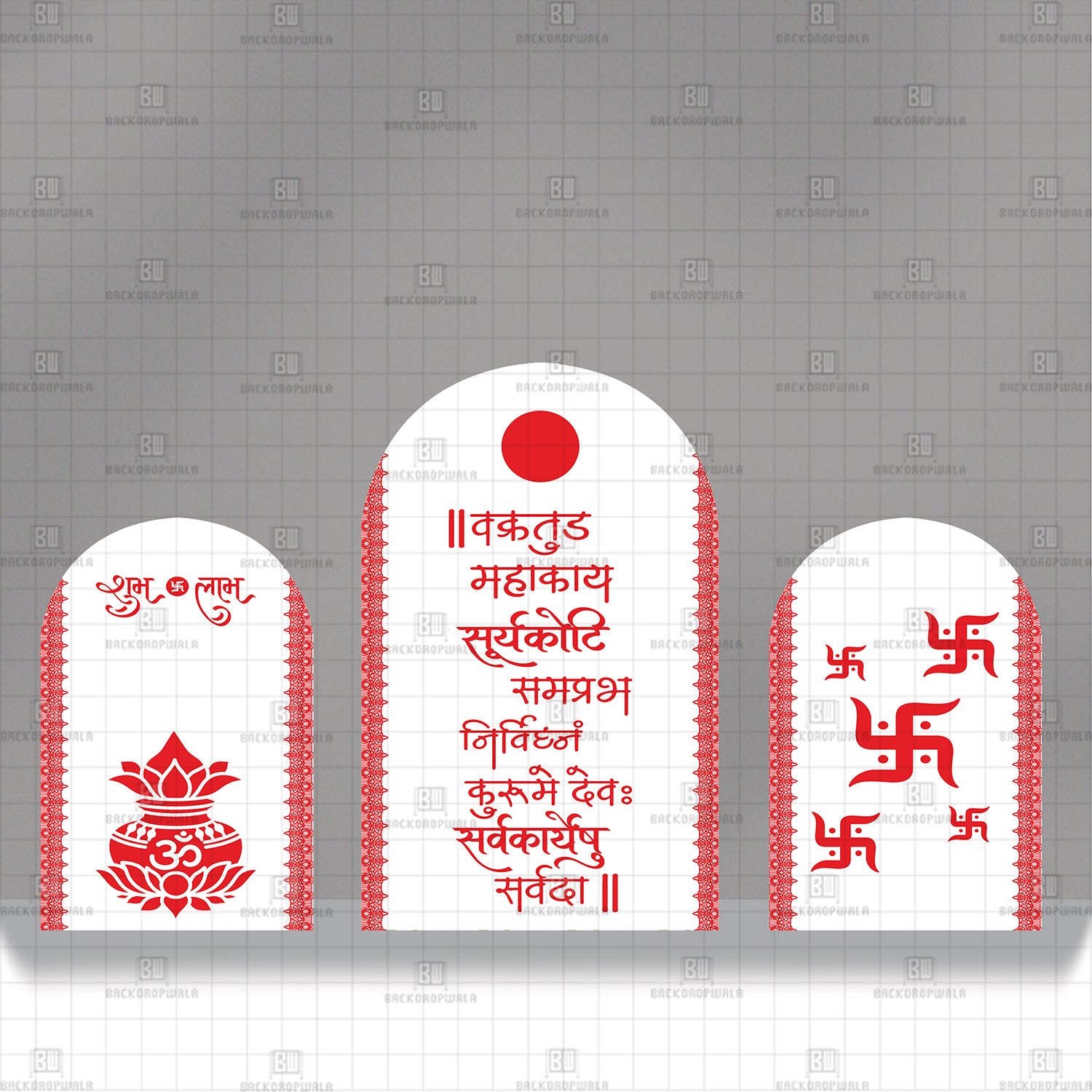 Mantra in Vermilion Theme Printed Event Backdrop