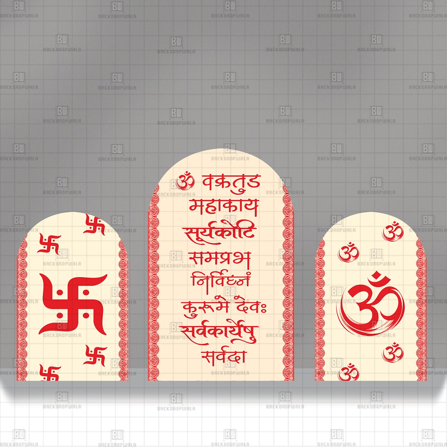 Swastika and Om symbols Theme Printed Event Backdrop
