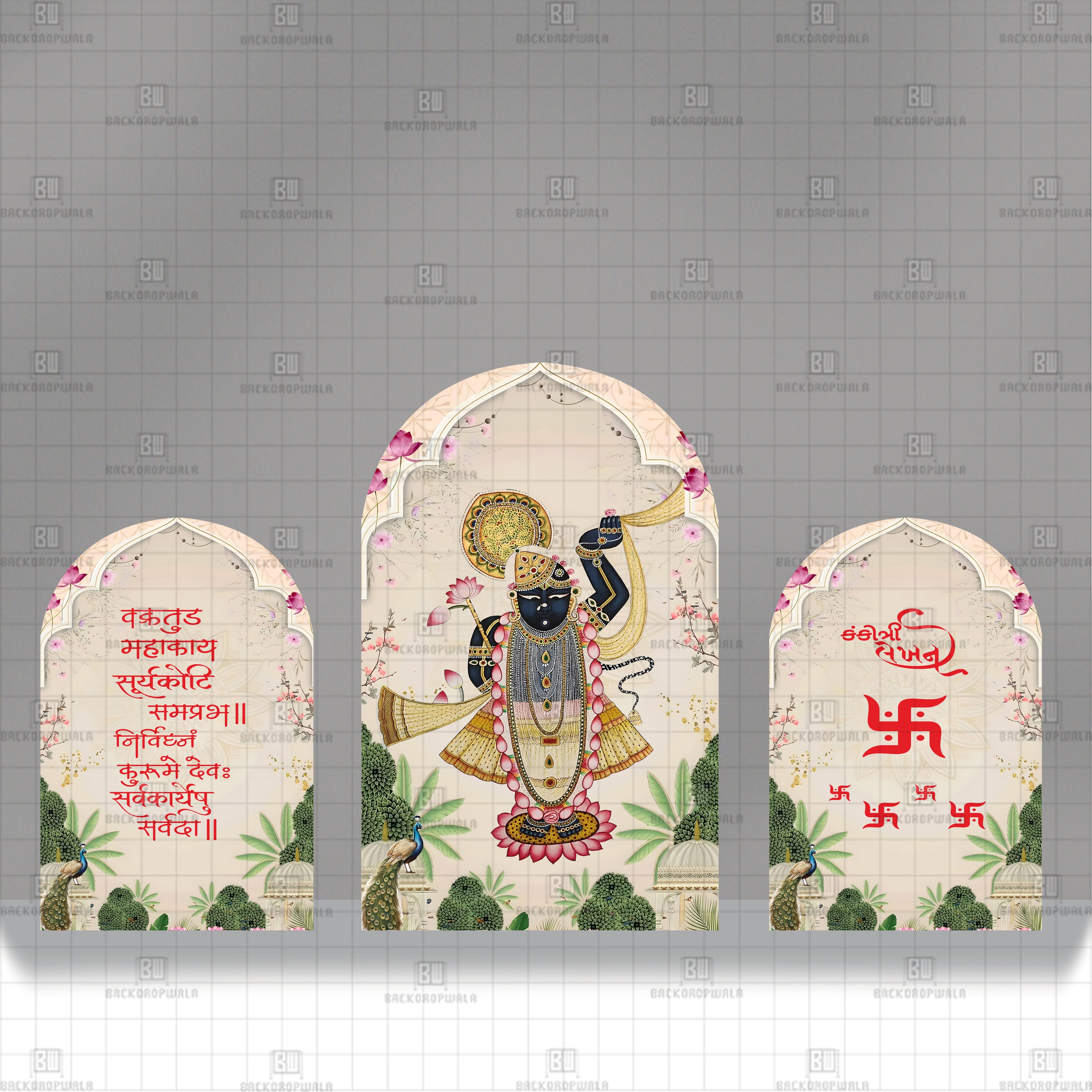 Shreenathji's Sanctuary Theme Printed Event Backdrop