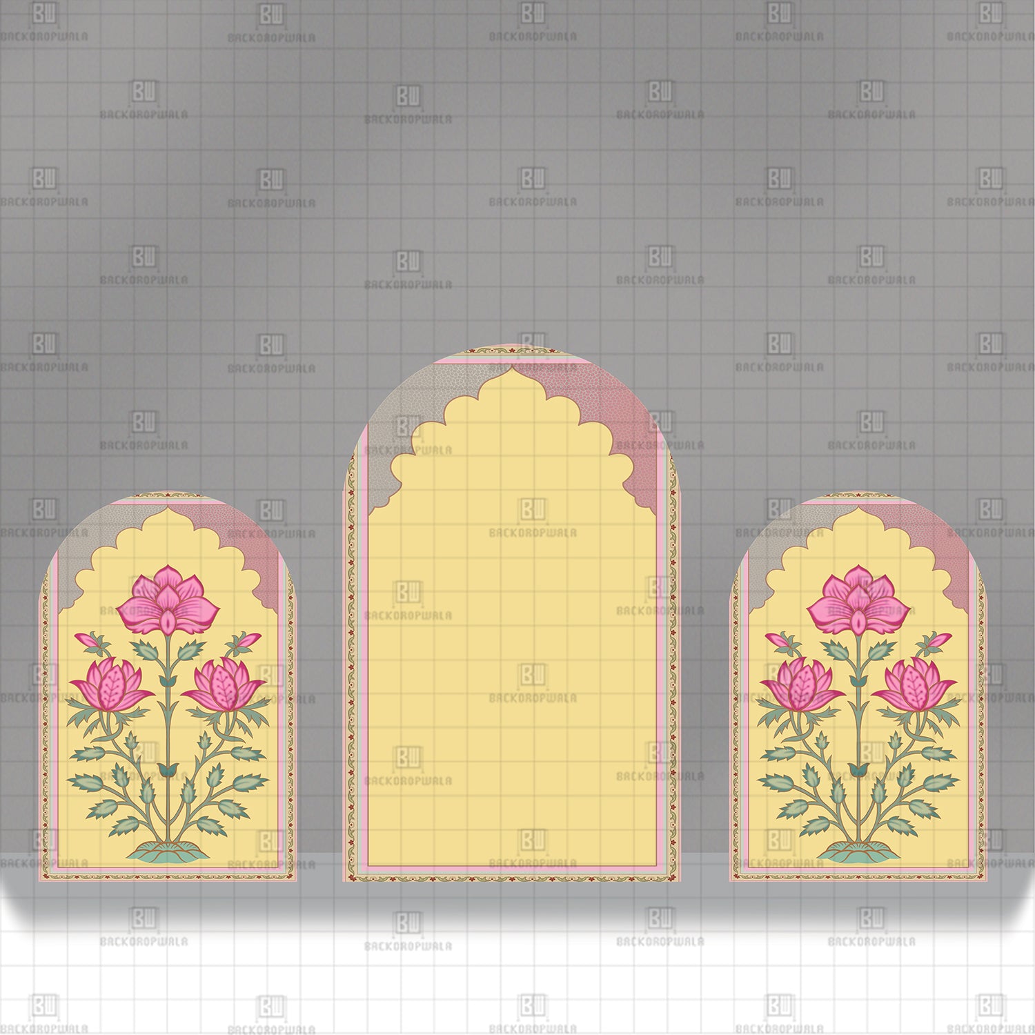 The Royal Cream & Pink Collection Theme Printed Event Backdrop