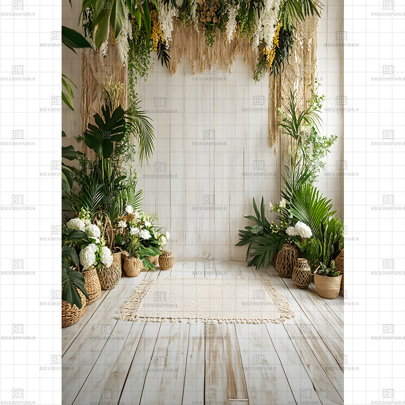Tropical Bohemain Oasis Backdrop Printed Maternity Backdrop