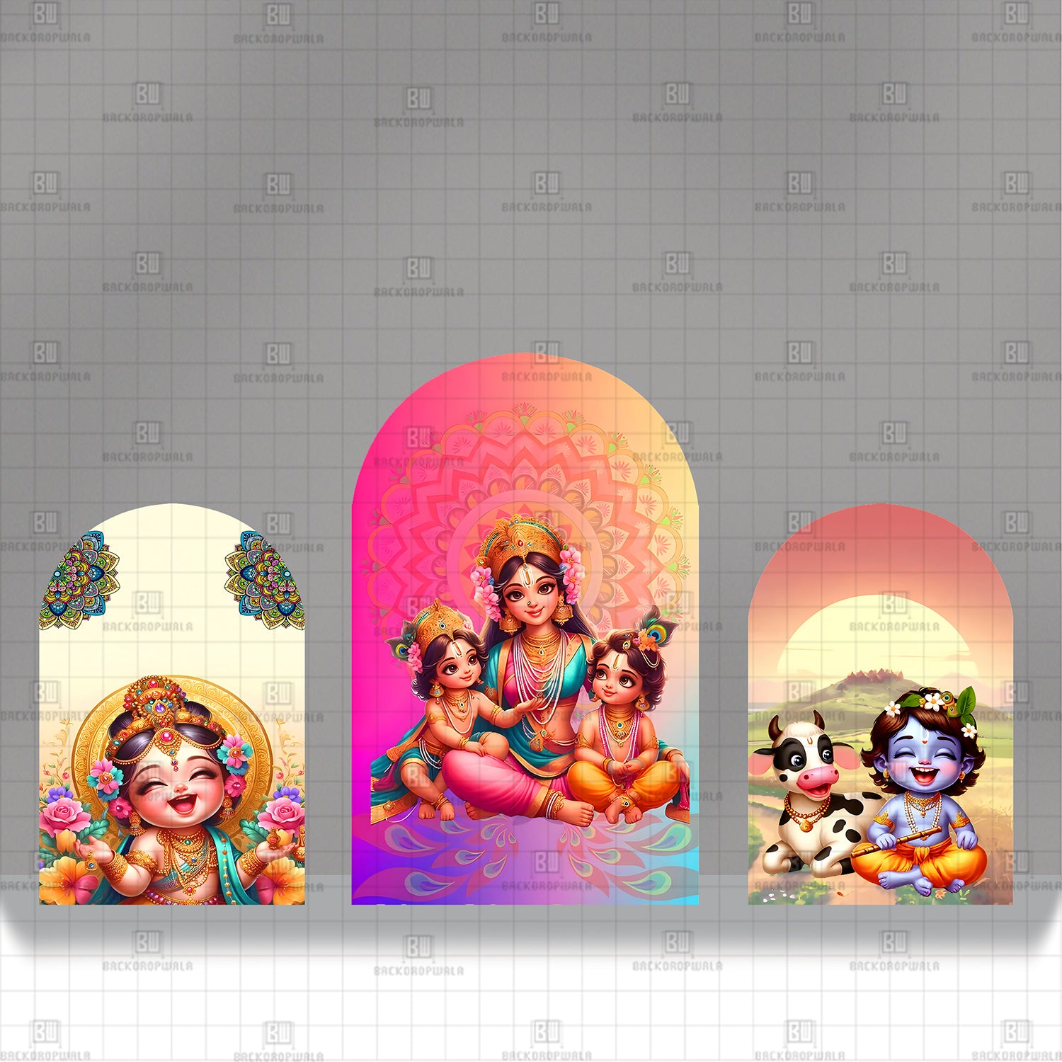 Gokul’s Golden Days Theme Printed Event Backdrop