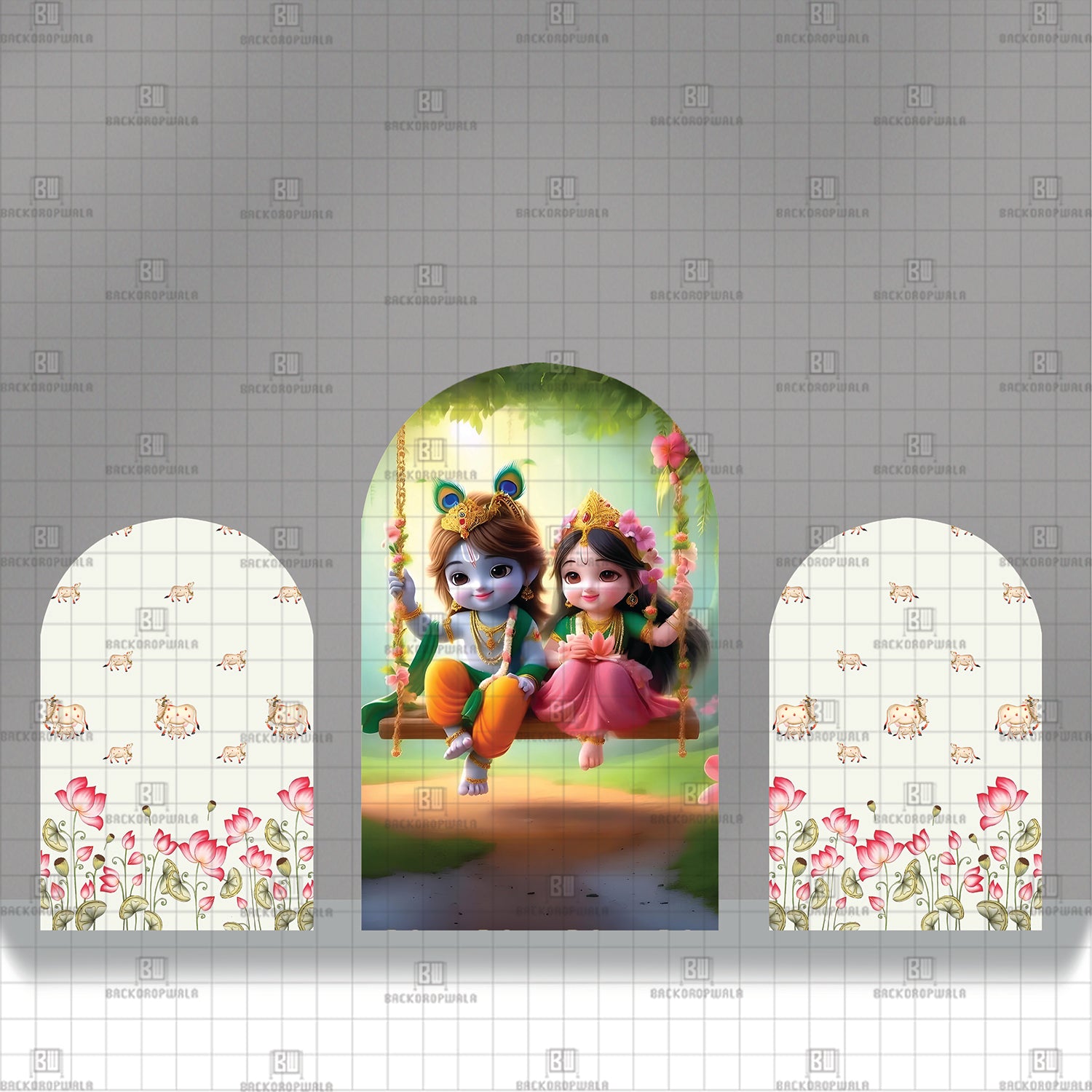 Vrindavan’s Young Love Theme Printed Event Backdrop