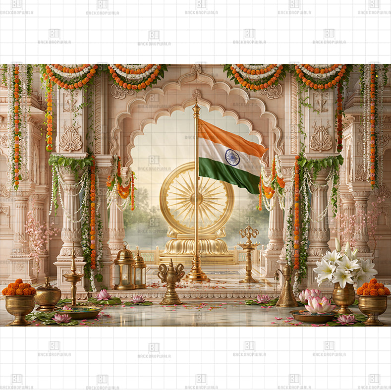INDIAN MAP FLAG BACKDROP